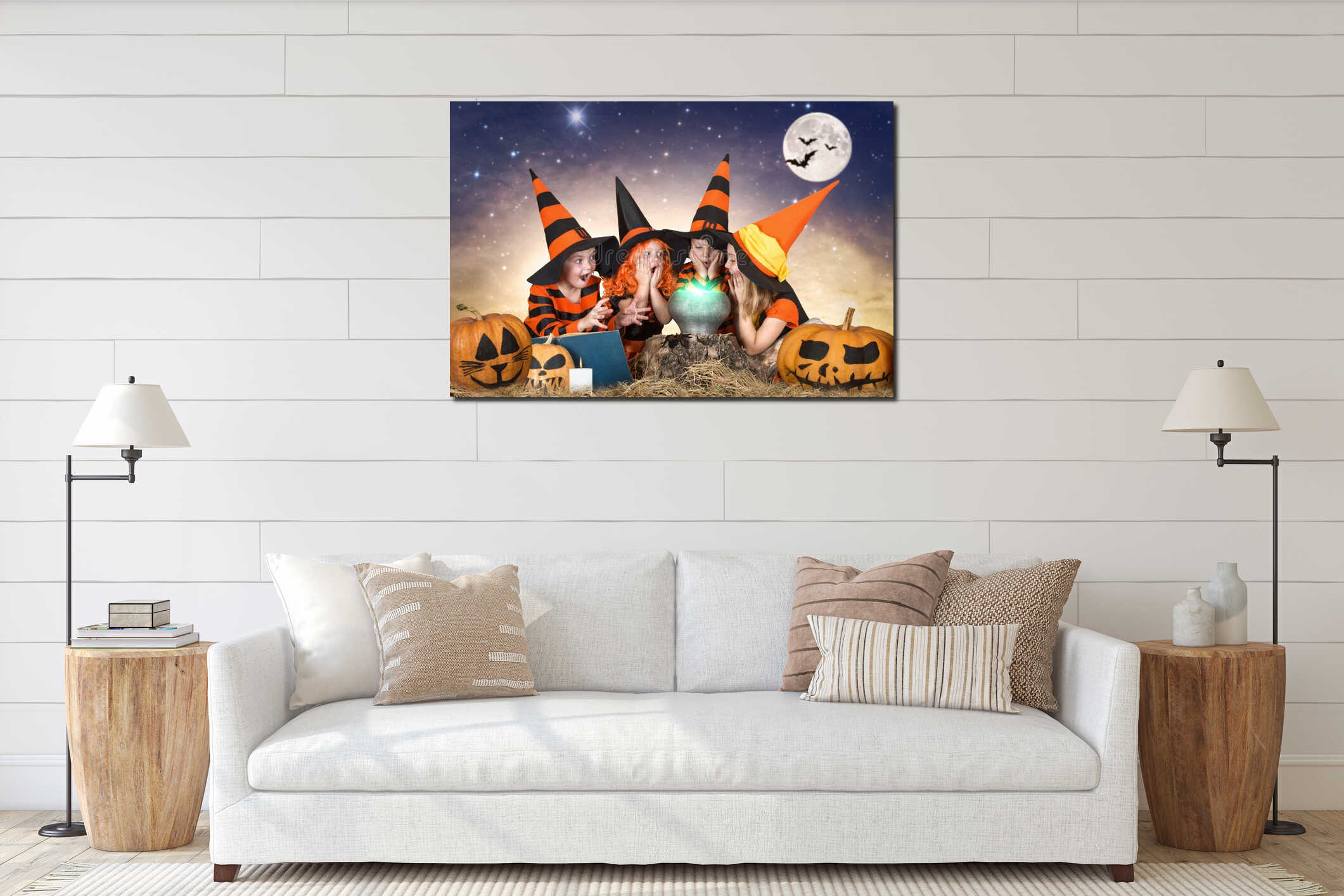 Canvas hanging interior mockup