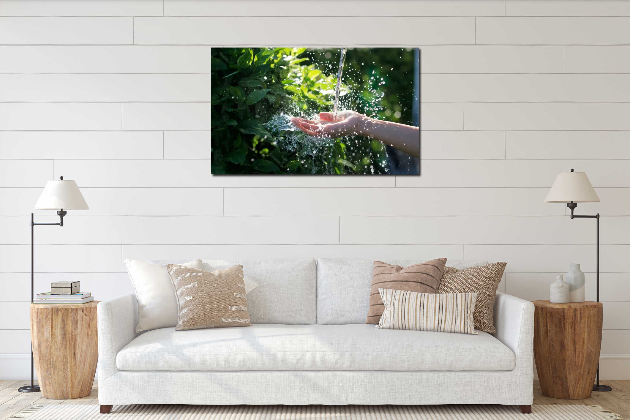 Canvas hanging interior mockup