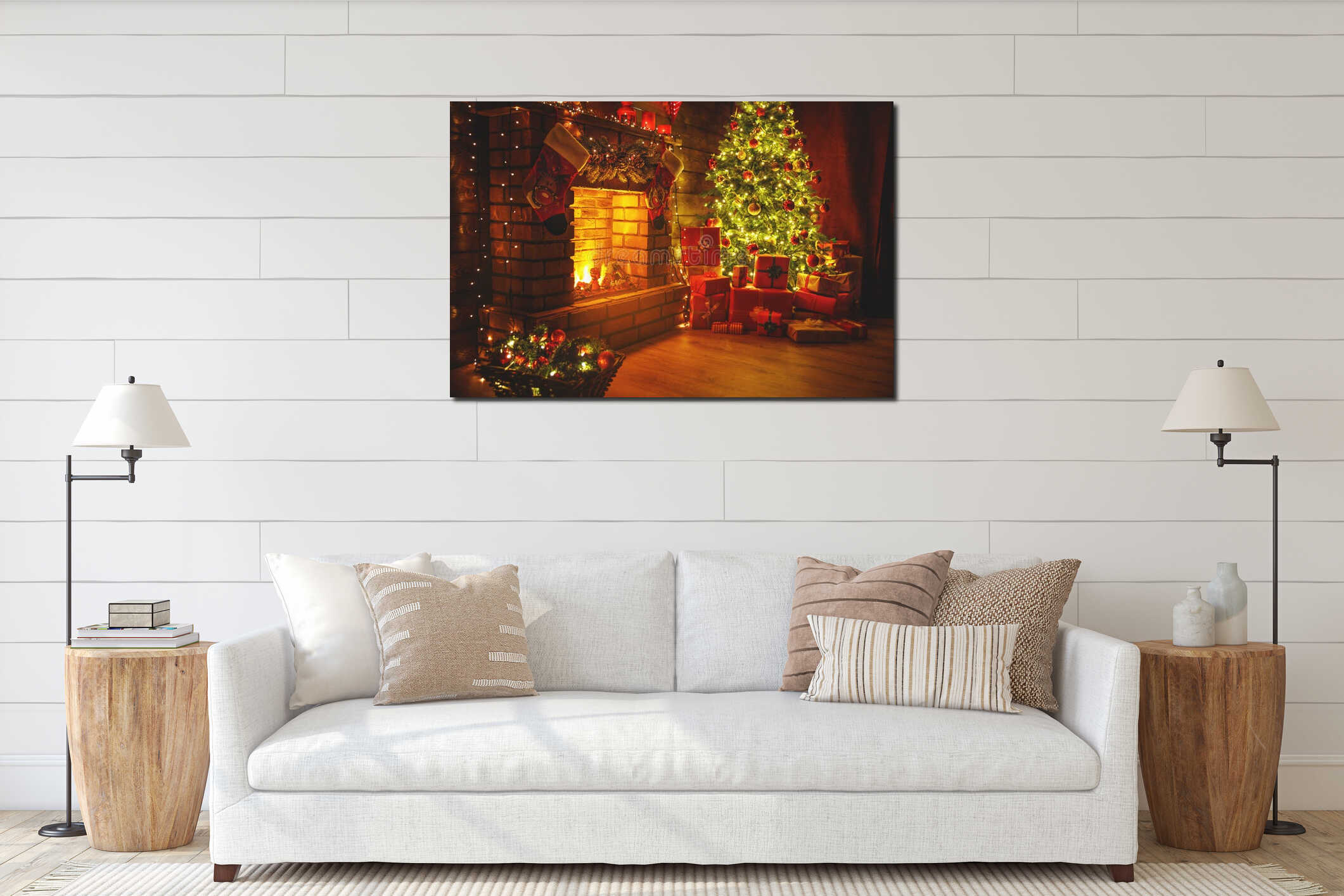Canvas hanging interior mockup