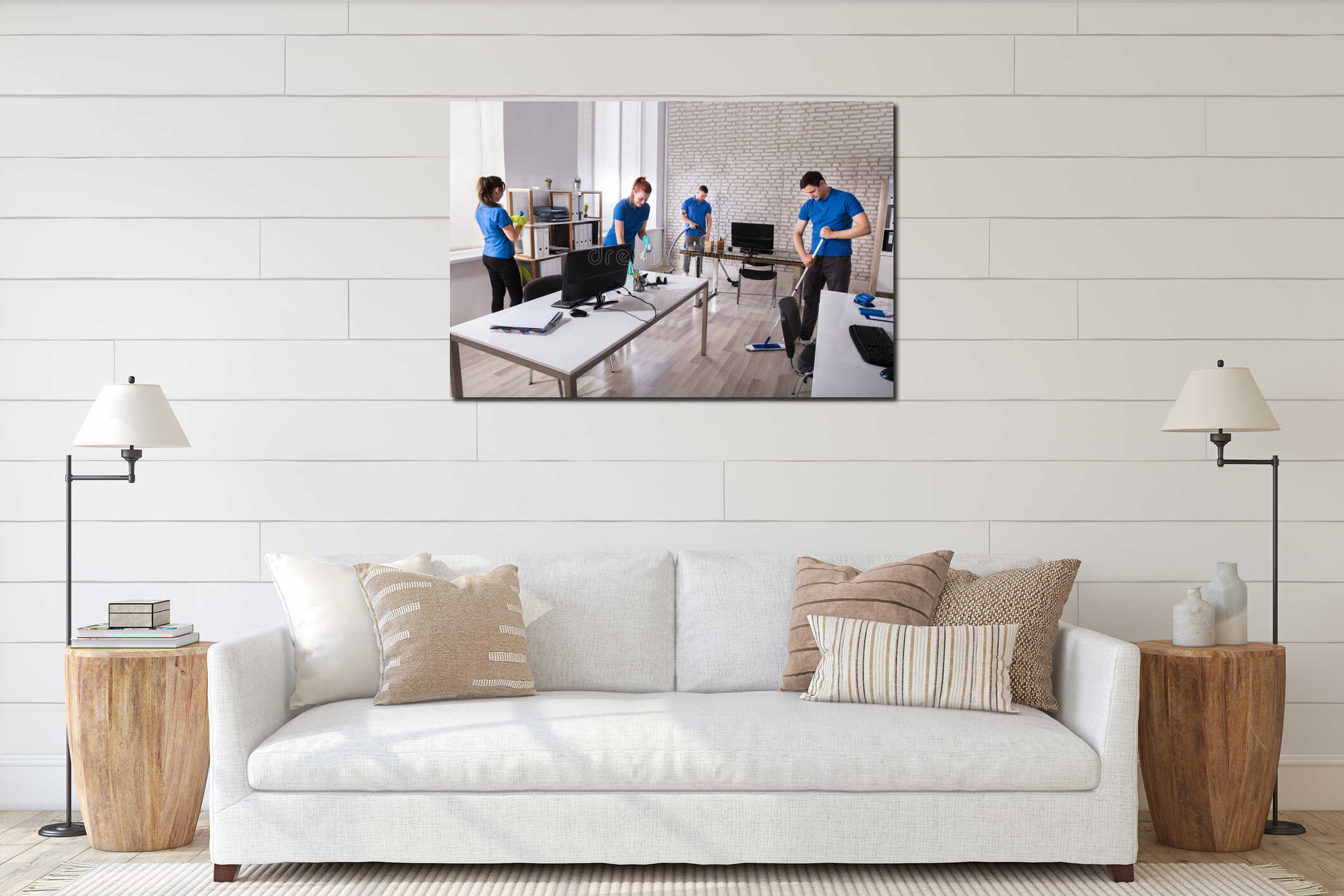 Canvas hanging interior mockup