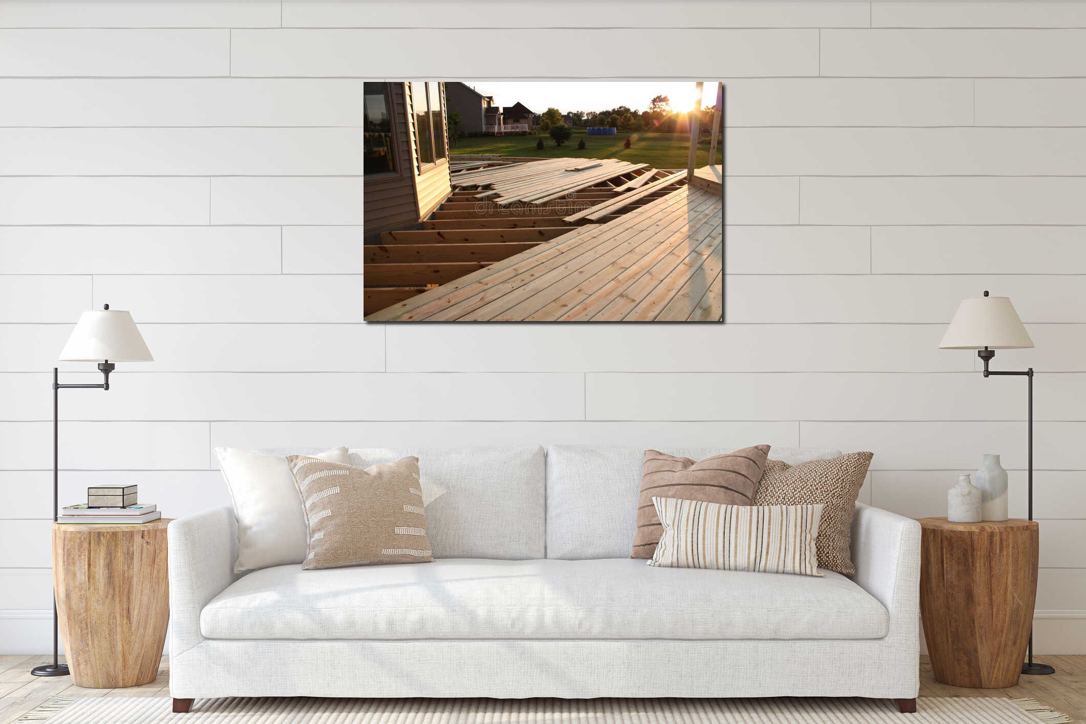 Canvas hanging interior mockup