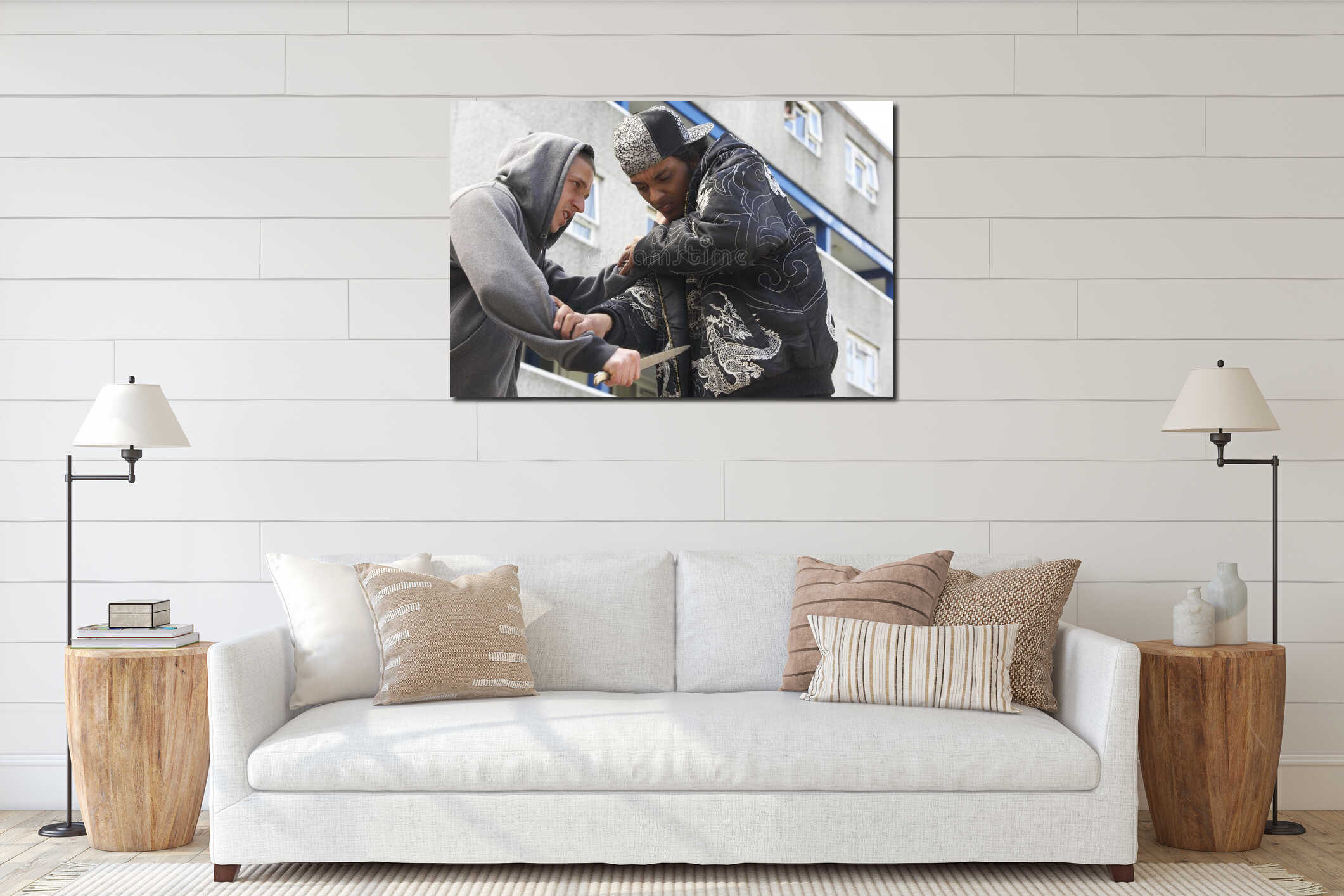Canvas hanging interior mockup