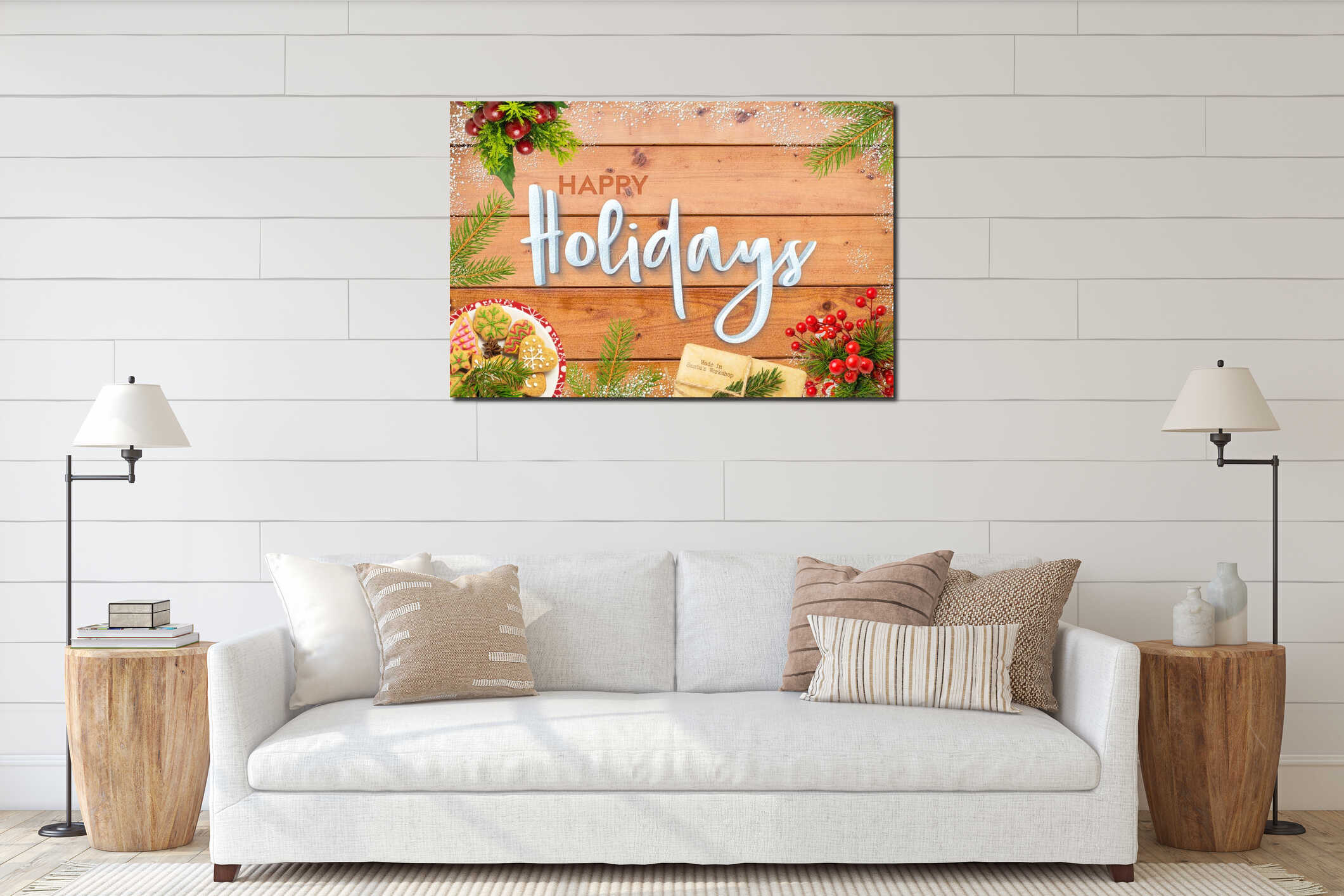 Canvas hanging interior mockup