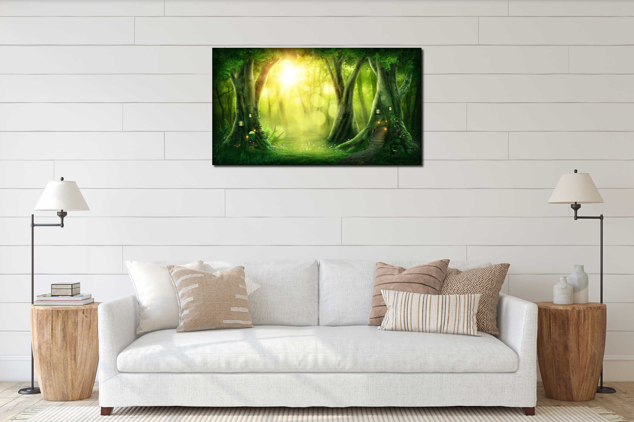 Canvas hanging interior mockup