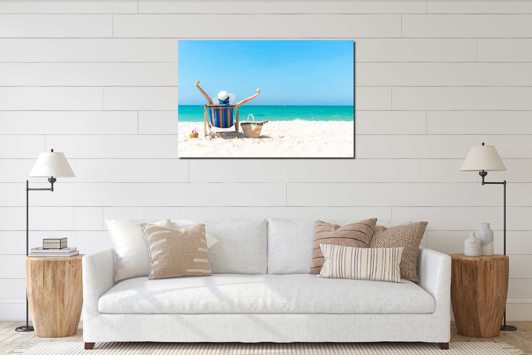 Canvas hanging interior mockup