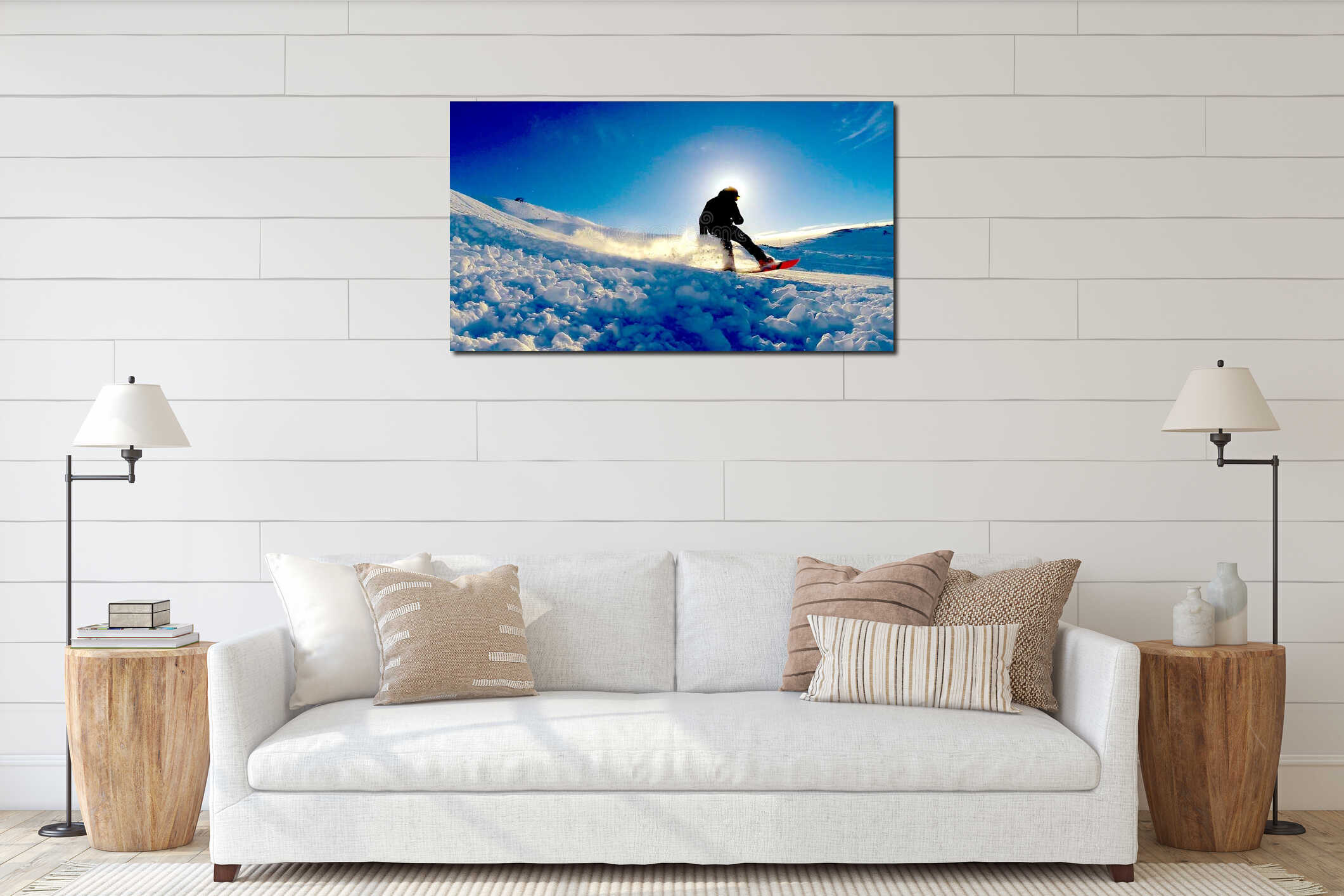 Canvas hanging interior mockup