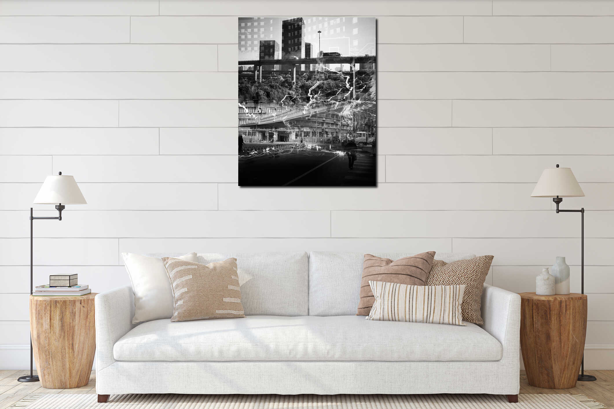 Canvas hanging interior mockup