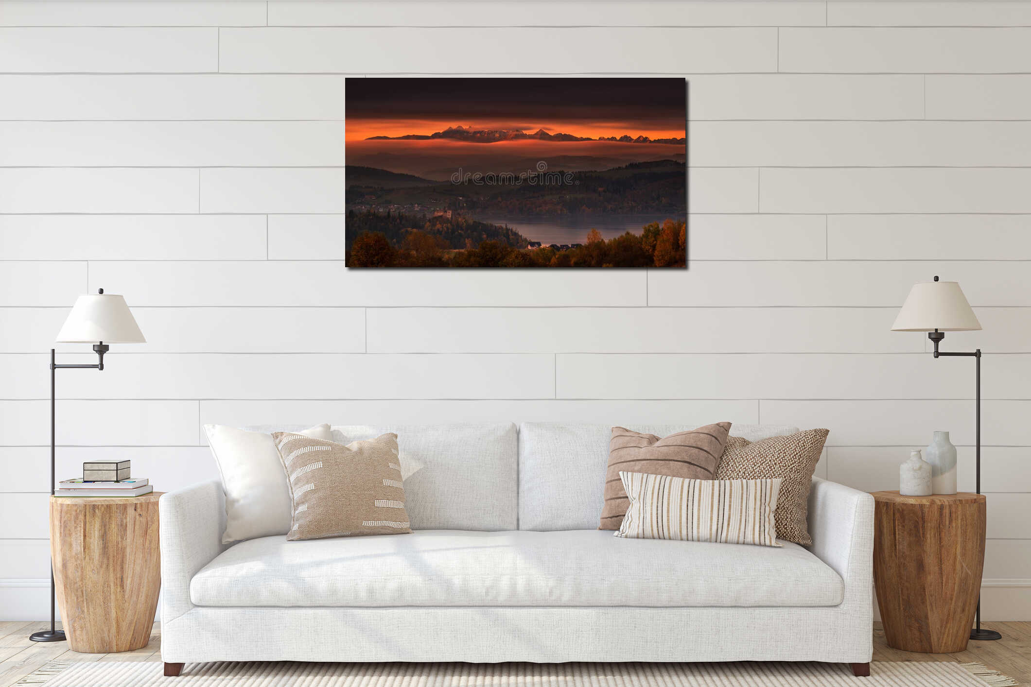 Canvas hanging interior mockup