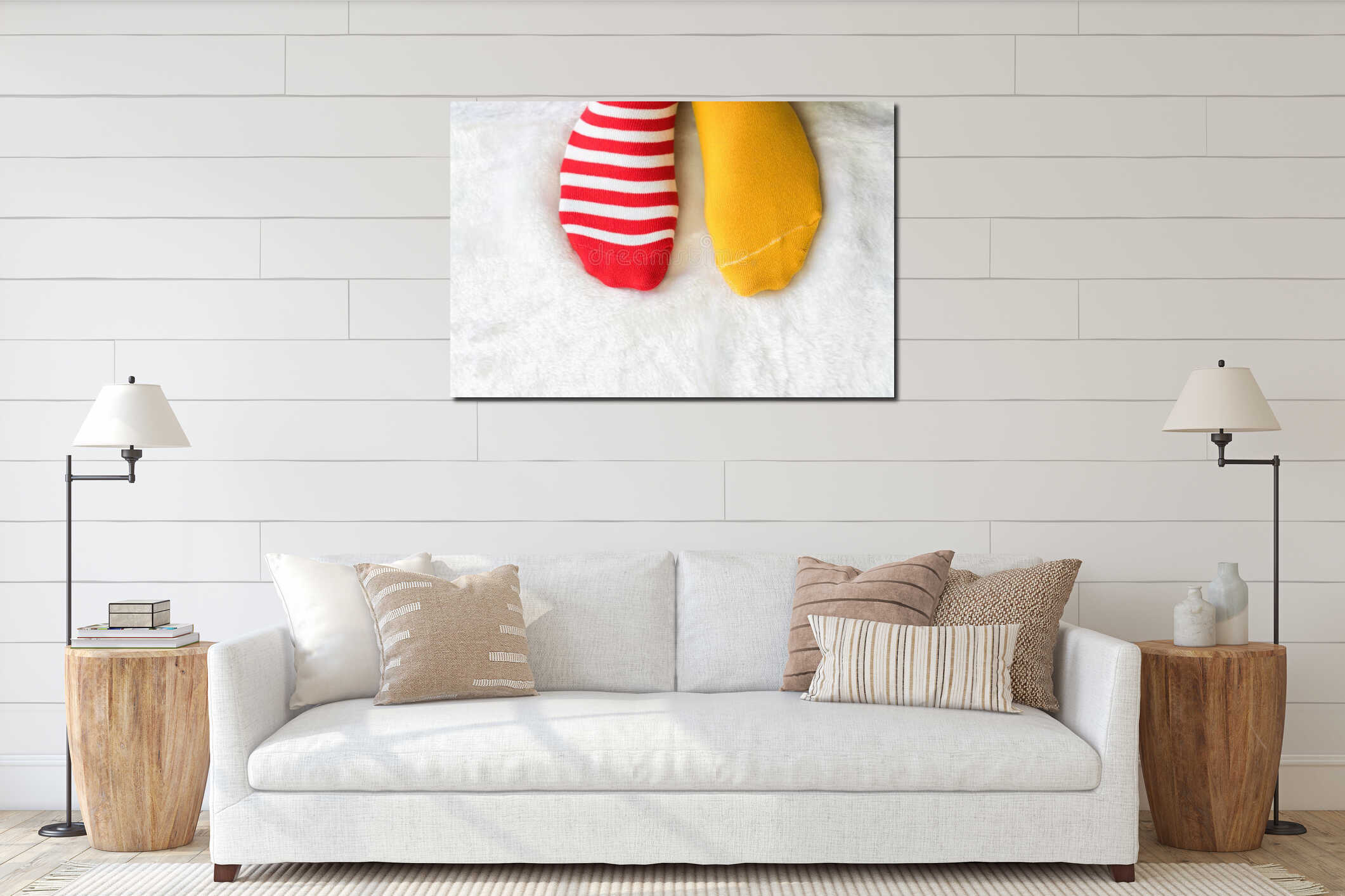Canvas hanging interior mockup