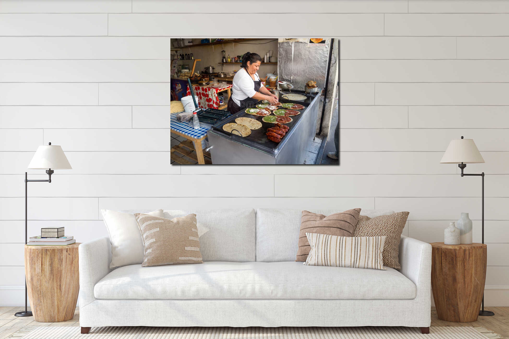 Canvas hanging interior mockup