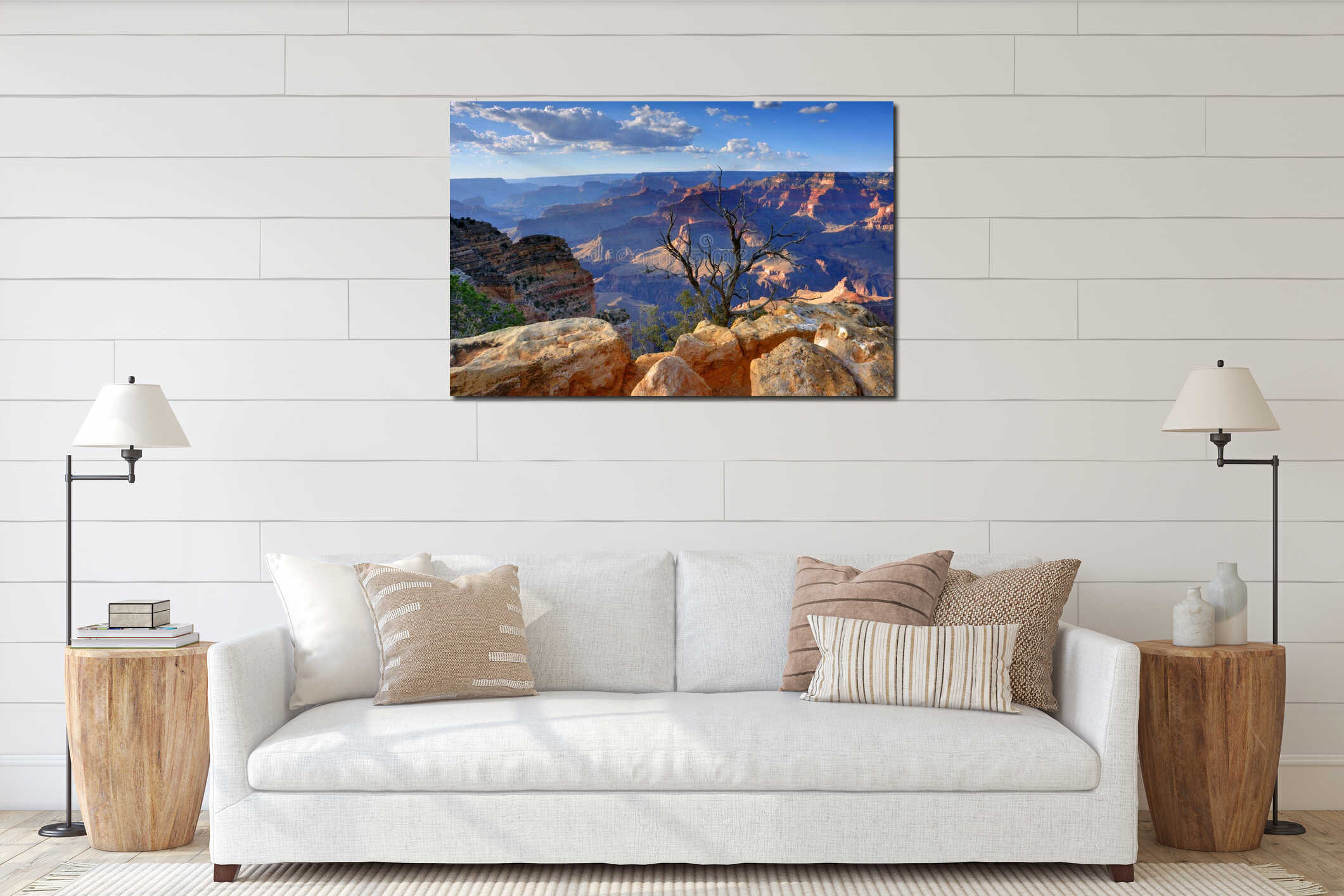 Canvas hanging interior mockup