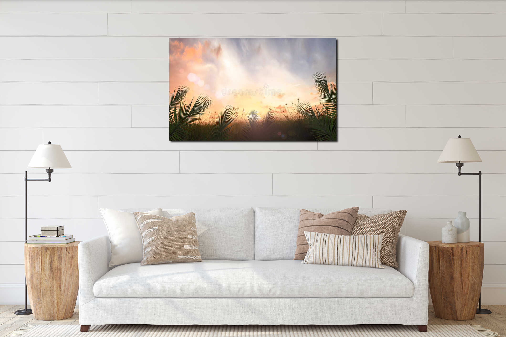 Canvas hanging interior mockup