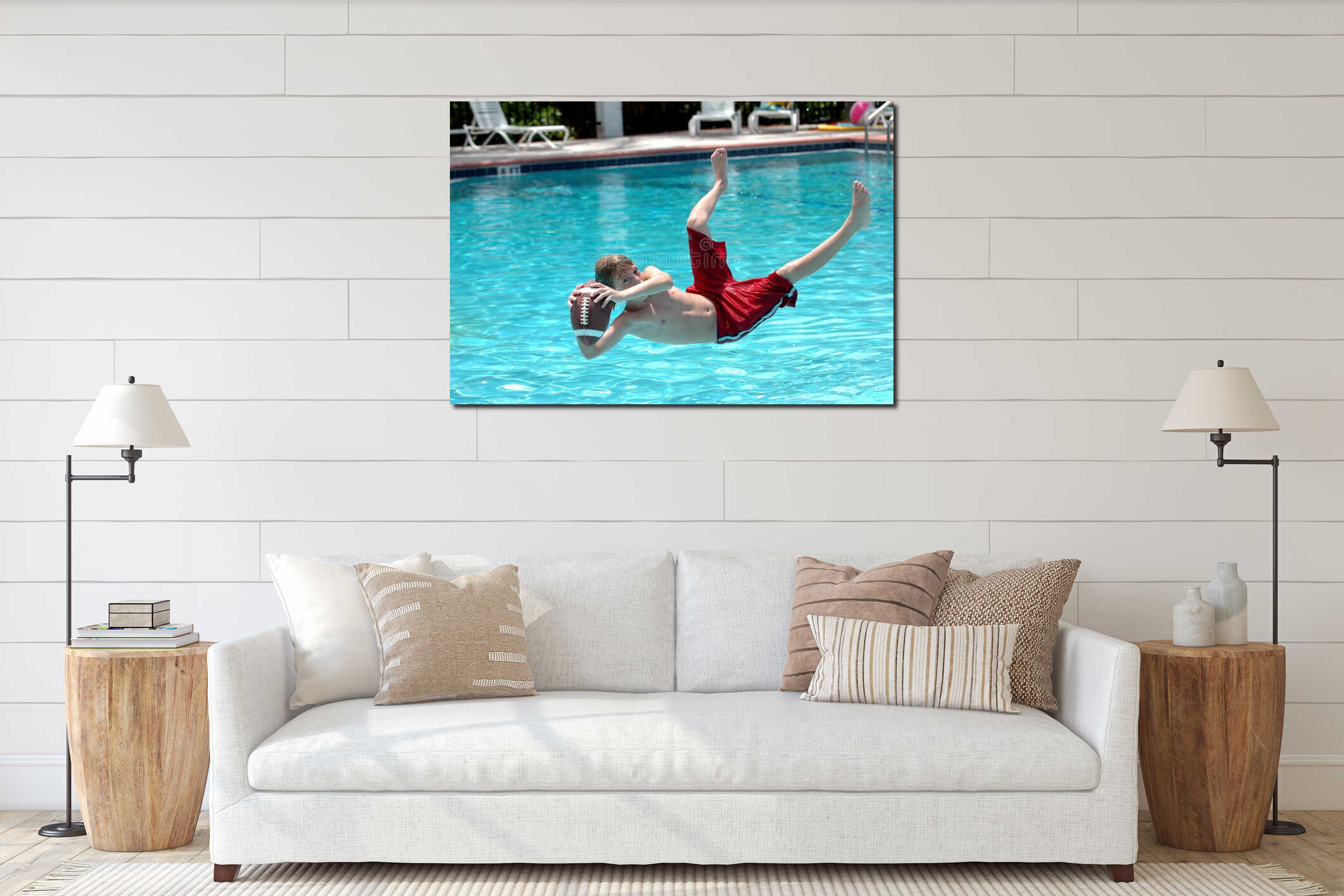 Canvas hanging interior mockup