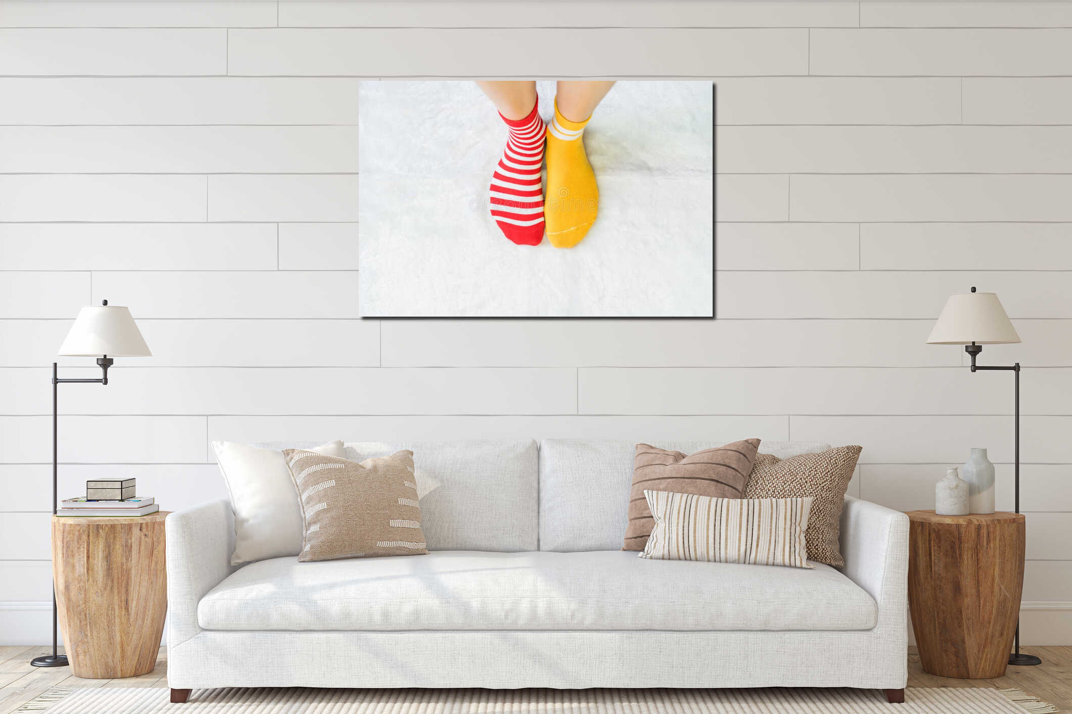 Canvas hanging interior mockup