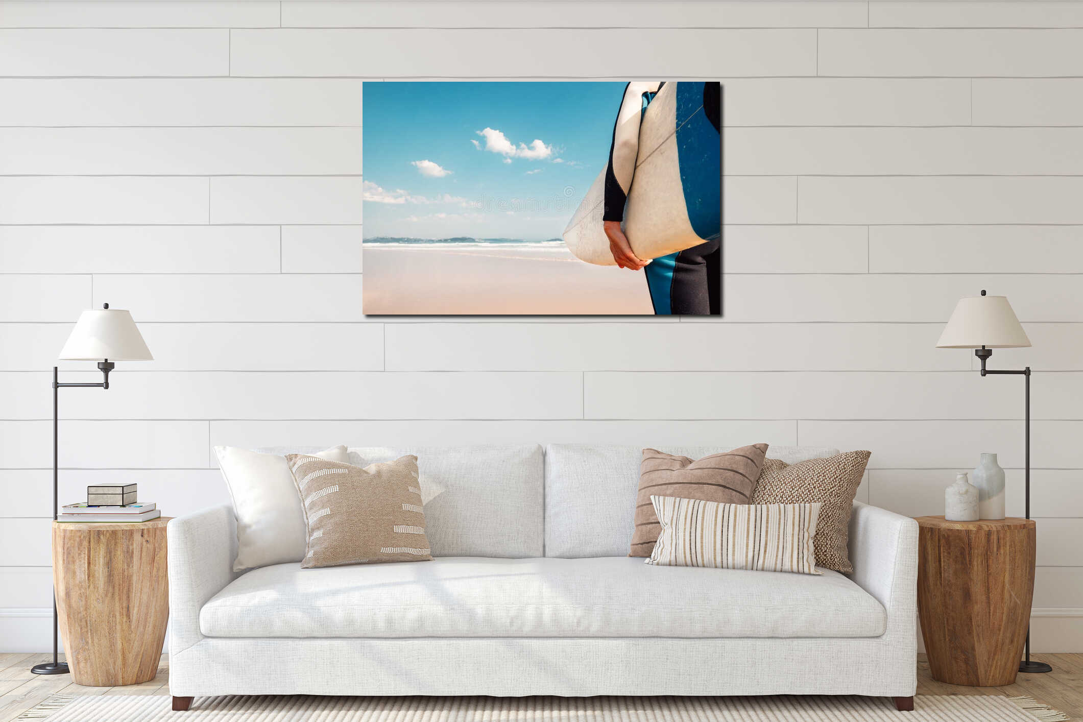Canvas hanging interior mockup