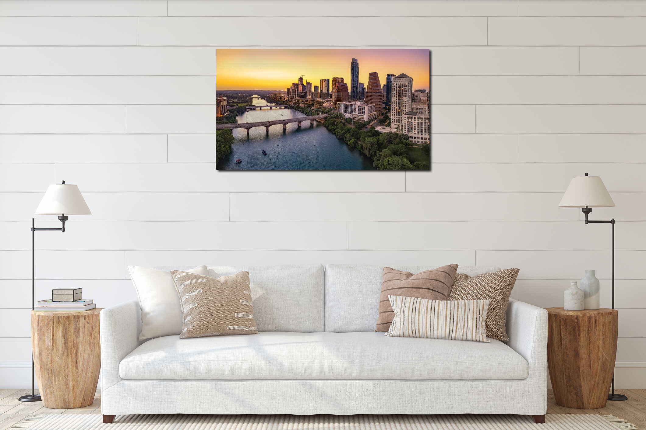 Canvas hanging interior mockup