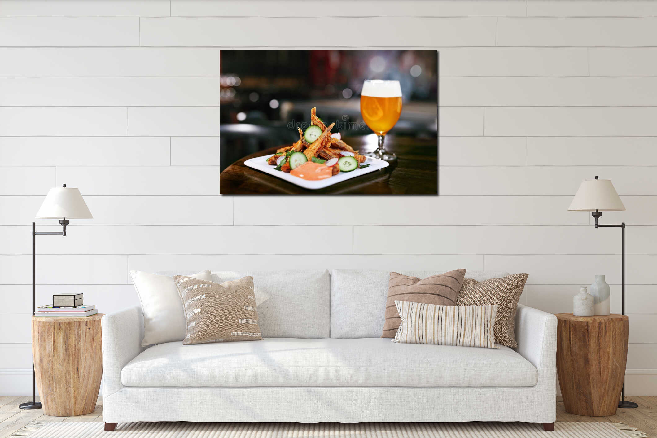 Canvas hanging interior mockup