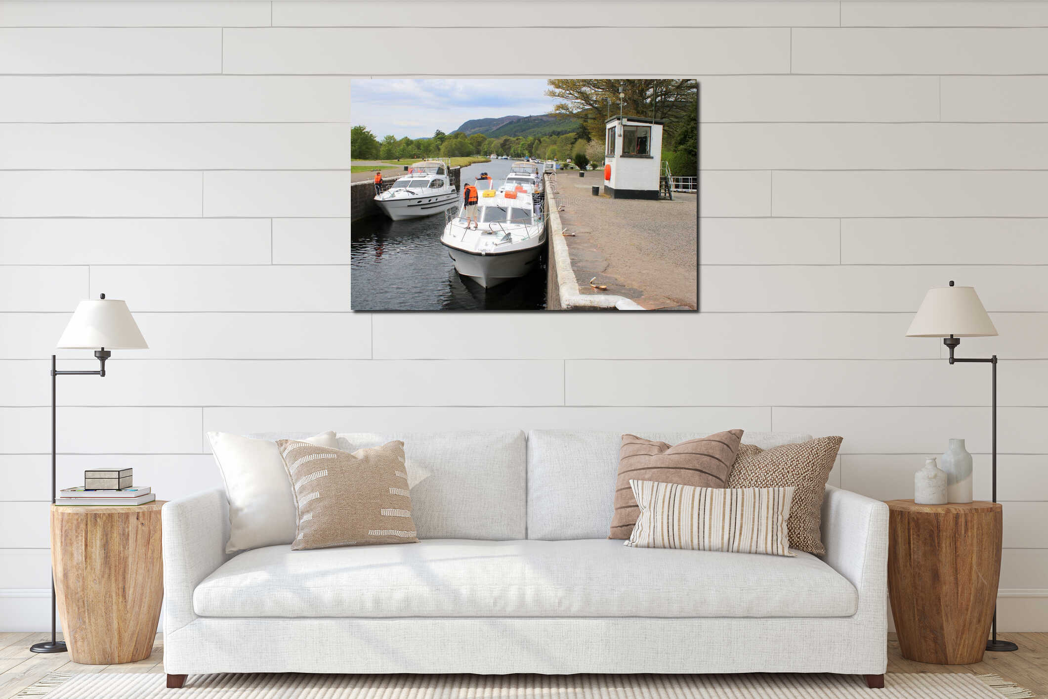 Canvas hanging interior mockup