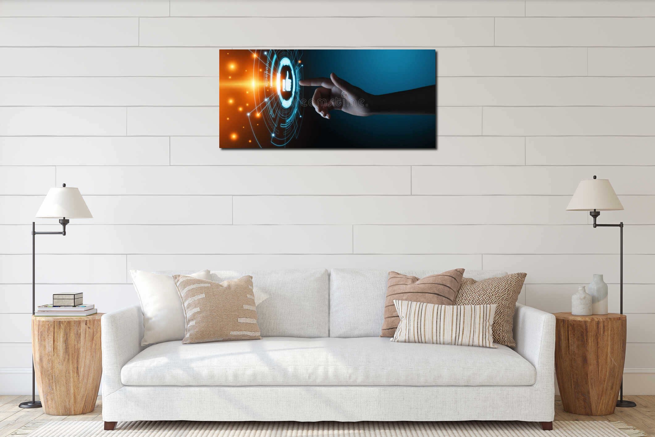 Canvas hanging interior mockup
