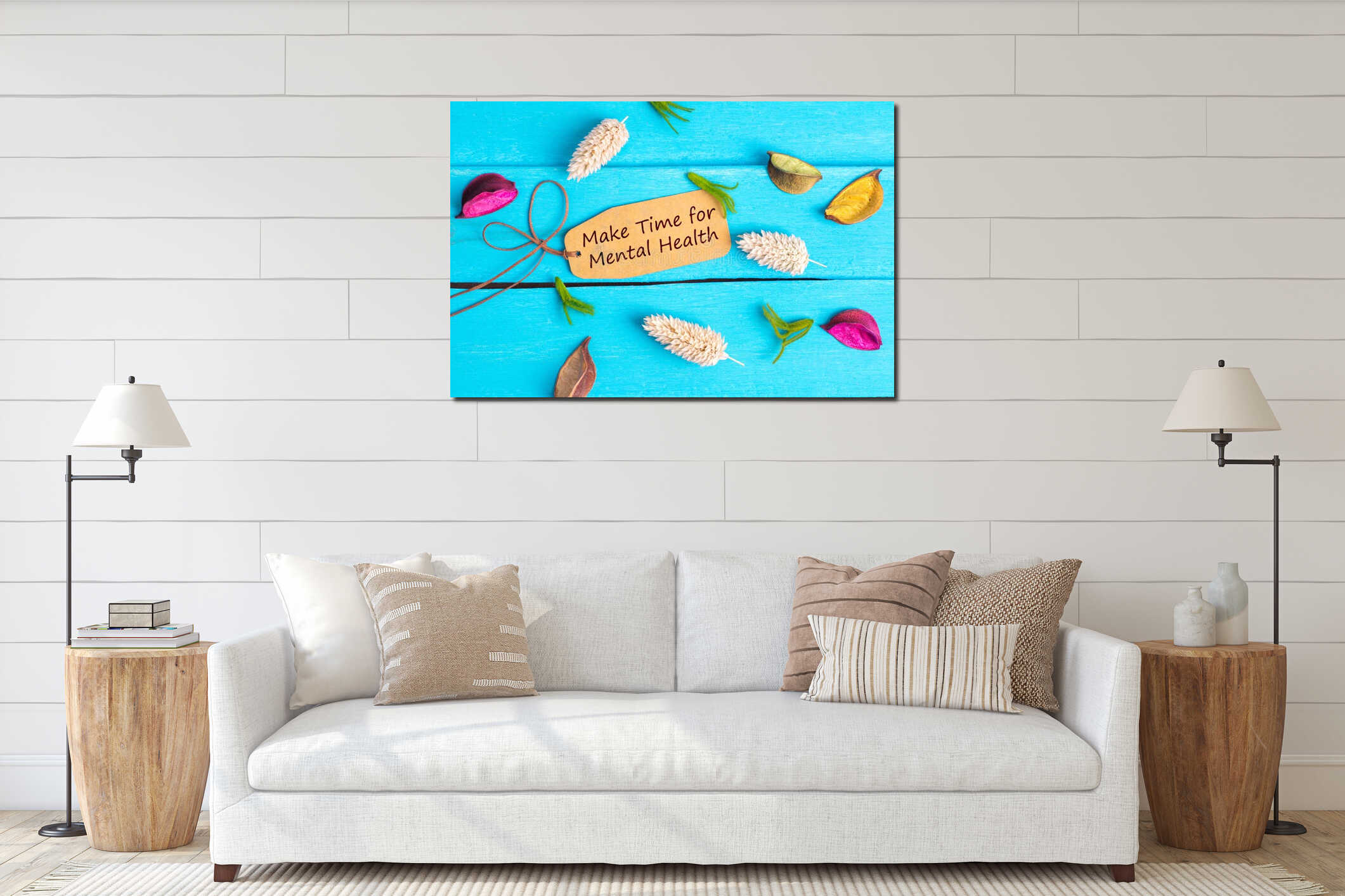 Canvas hanging interior mockup