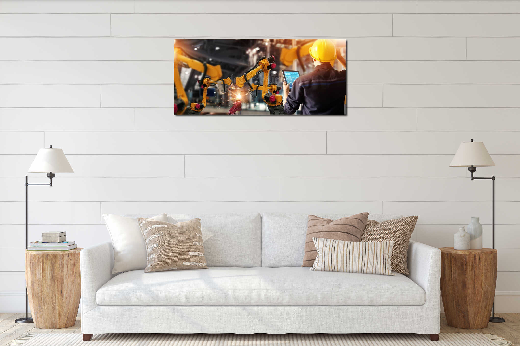 Canvas hanging interior mockup