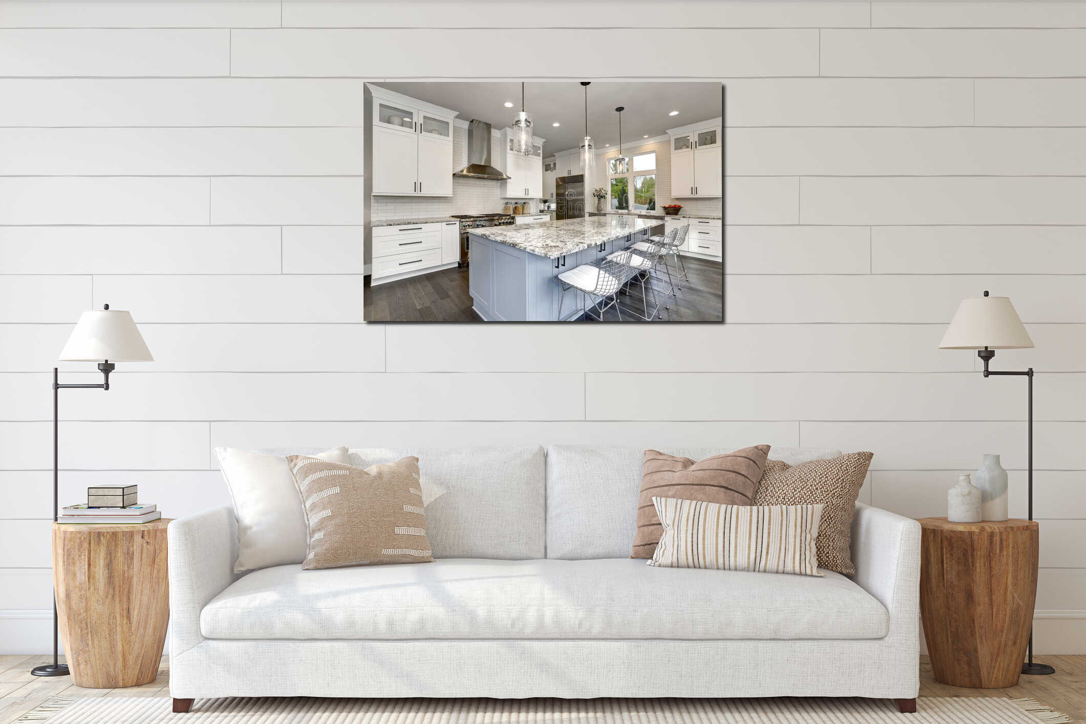 Canvas hanging interior mockup