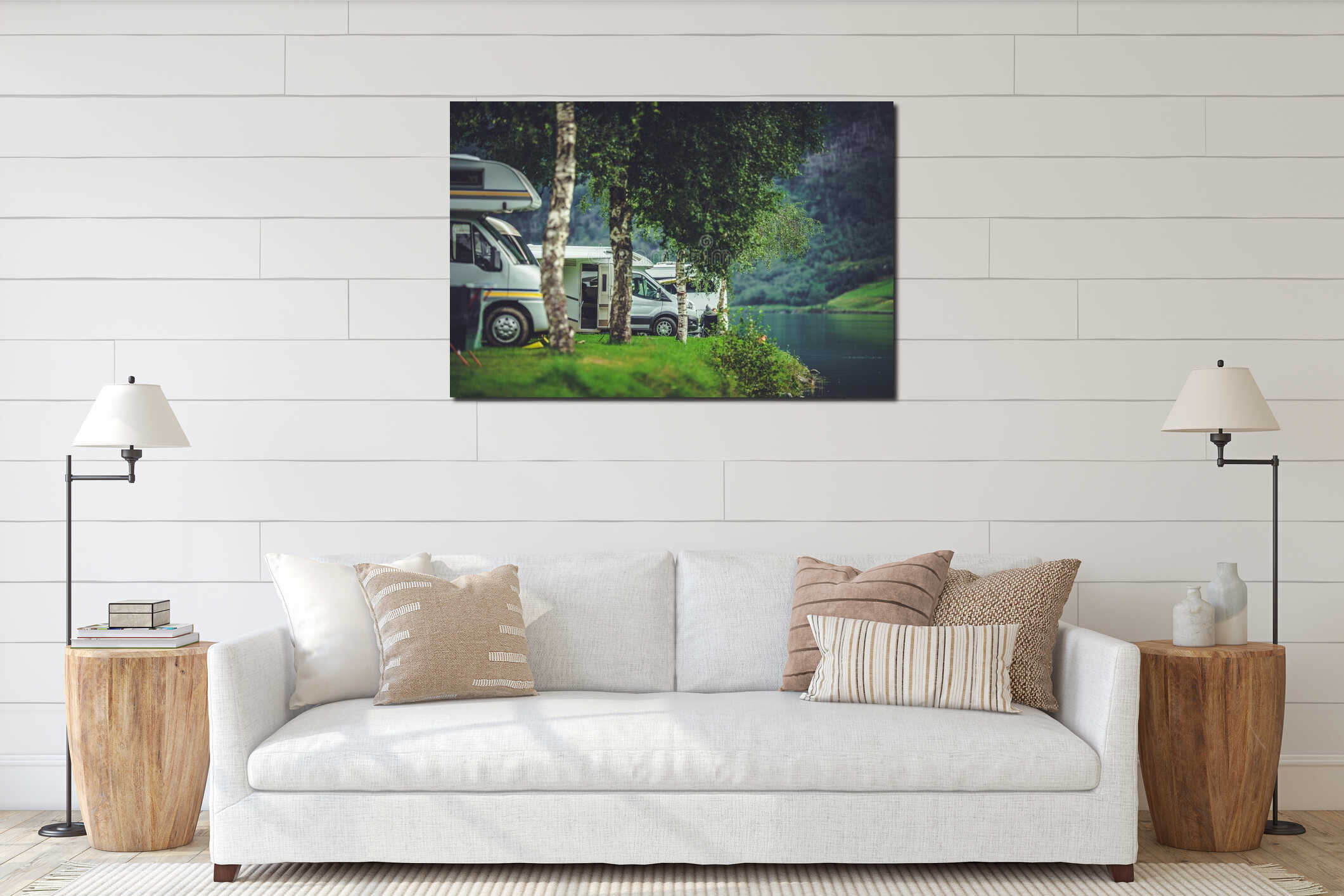 Canvas hanging interior mockup
