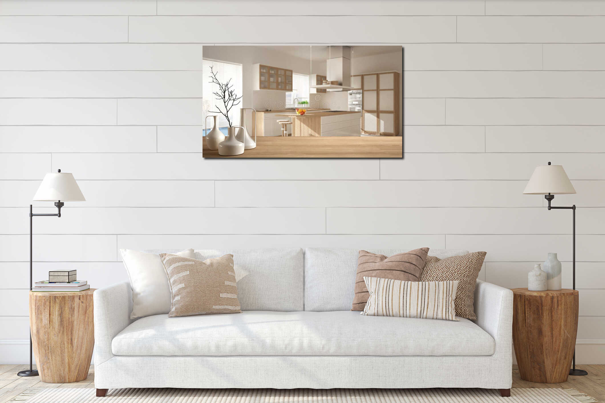 Canvas hanging interior mockup