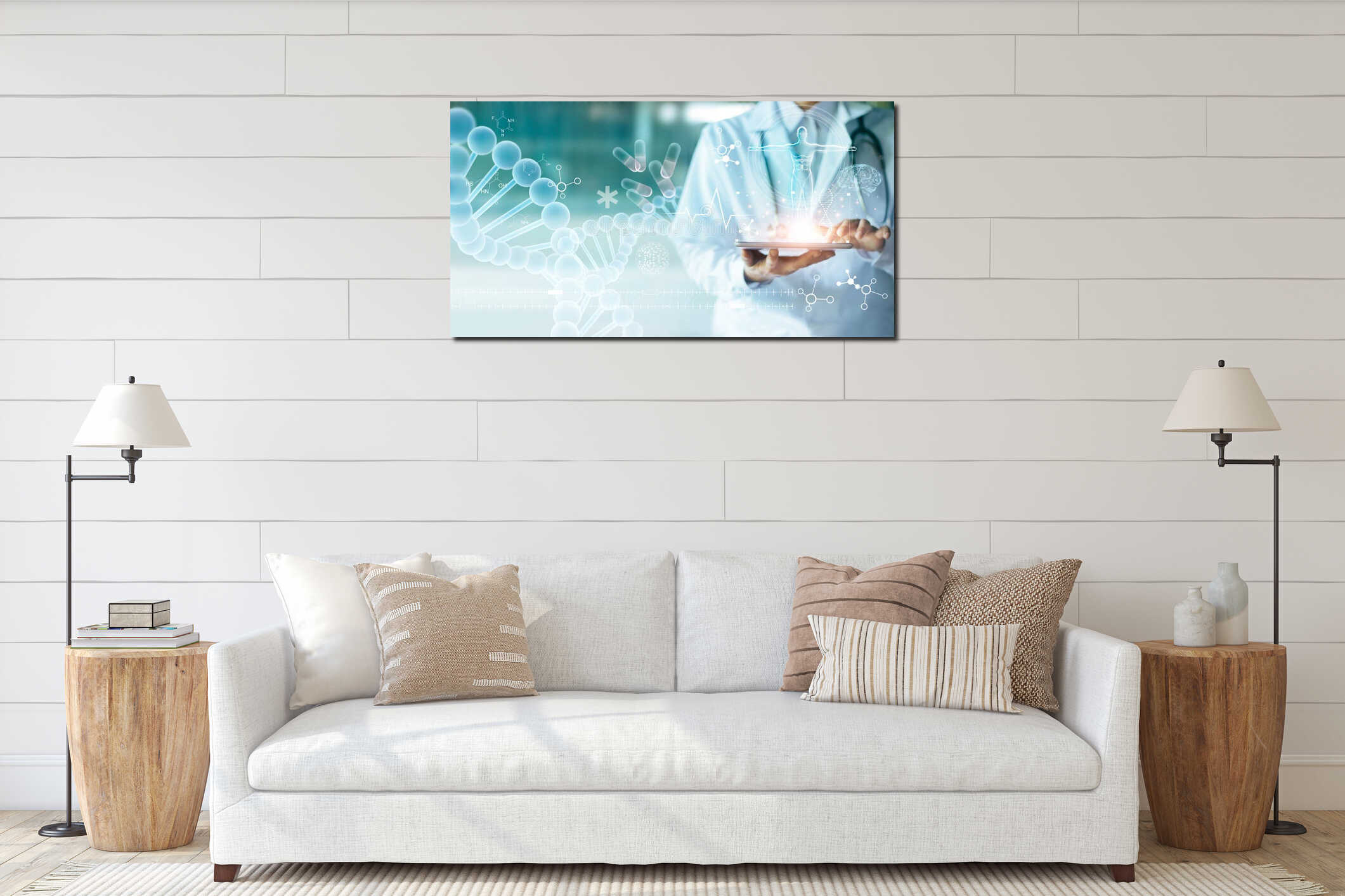 Canvas hanging interior mockup