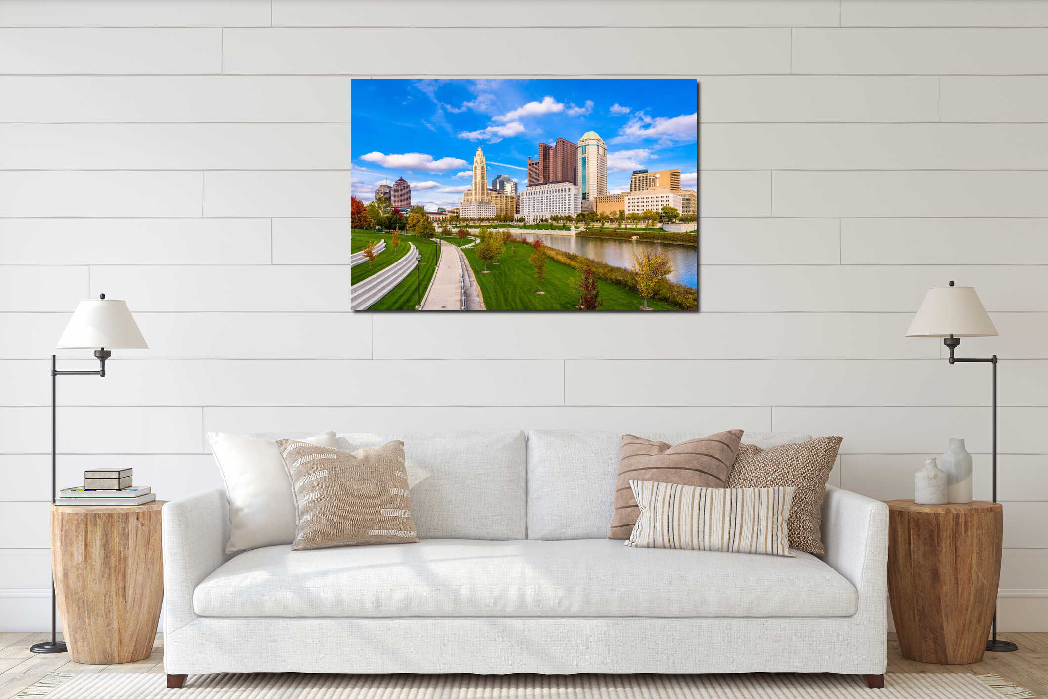 Canvas hanging interior mockup