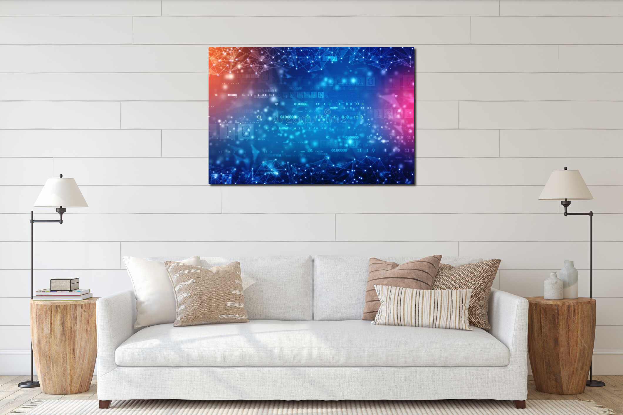 Canvas hanging interior mockup