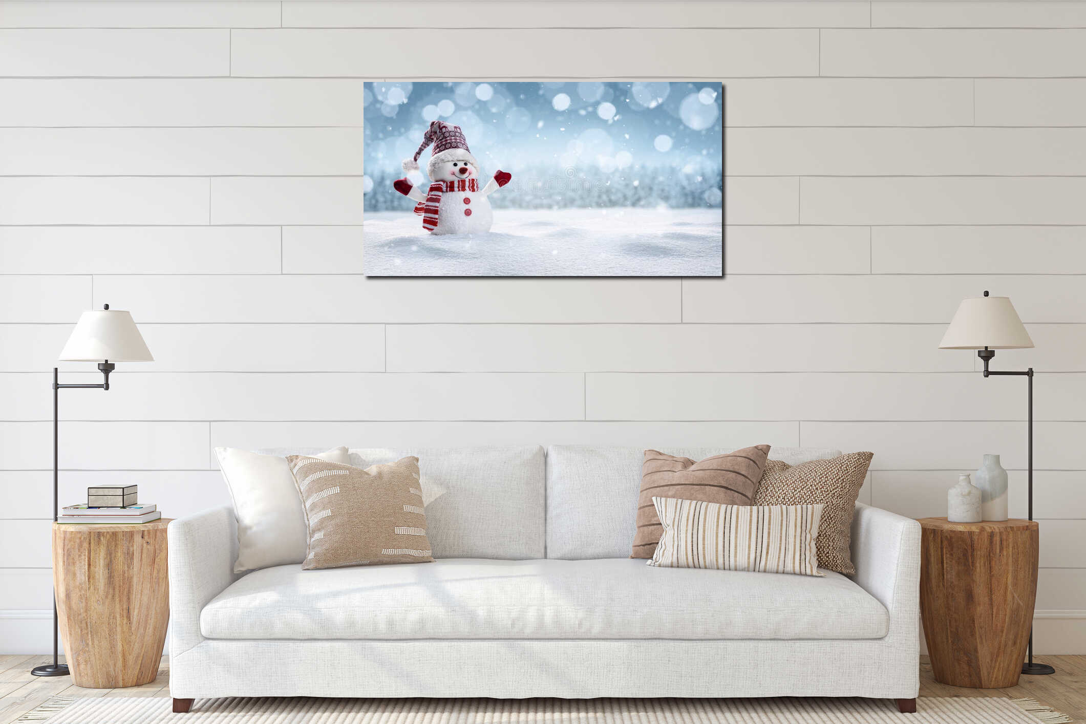 Canvas hanging interior mockup