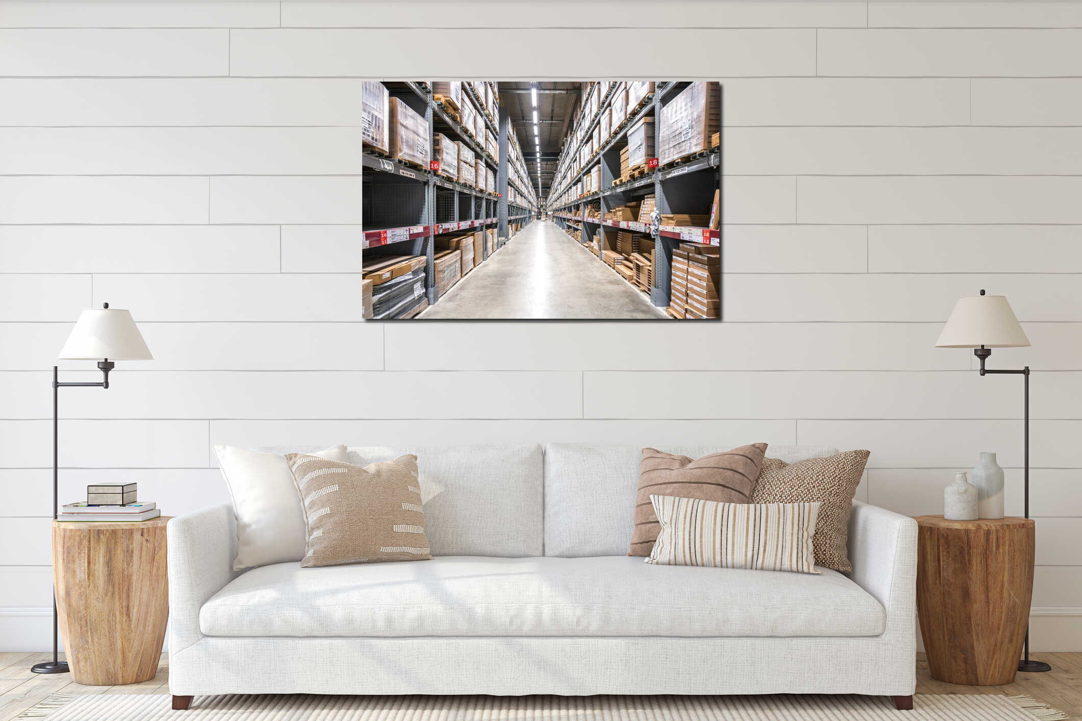 Canvas hanging interior mockup