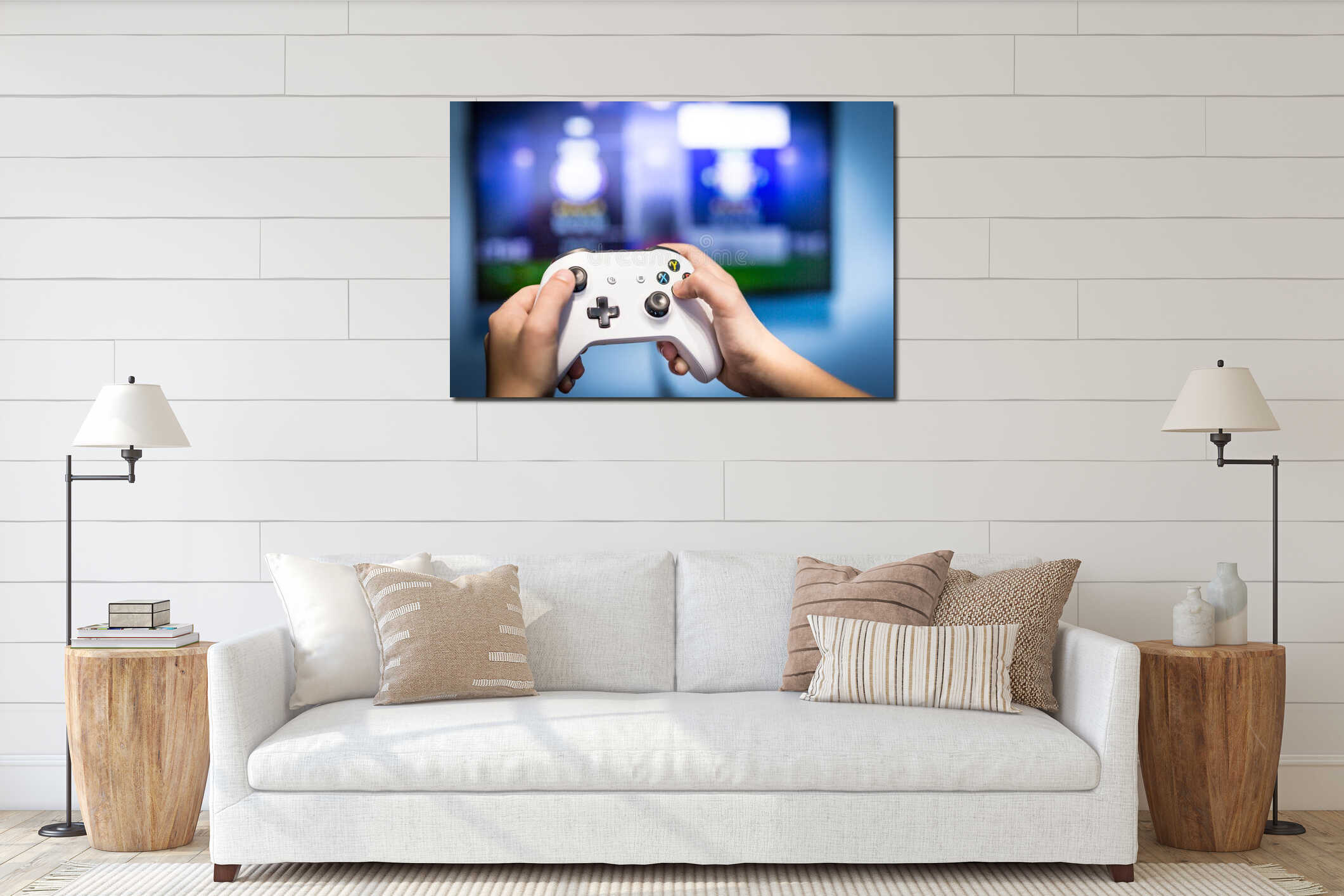 Canvas hanging interior mockup