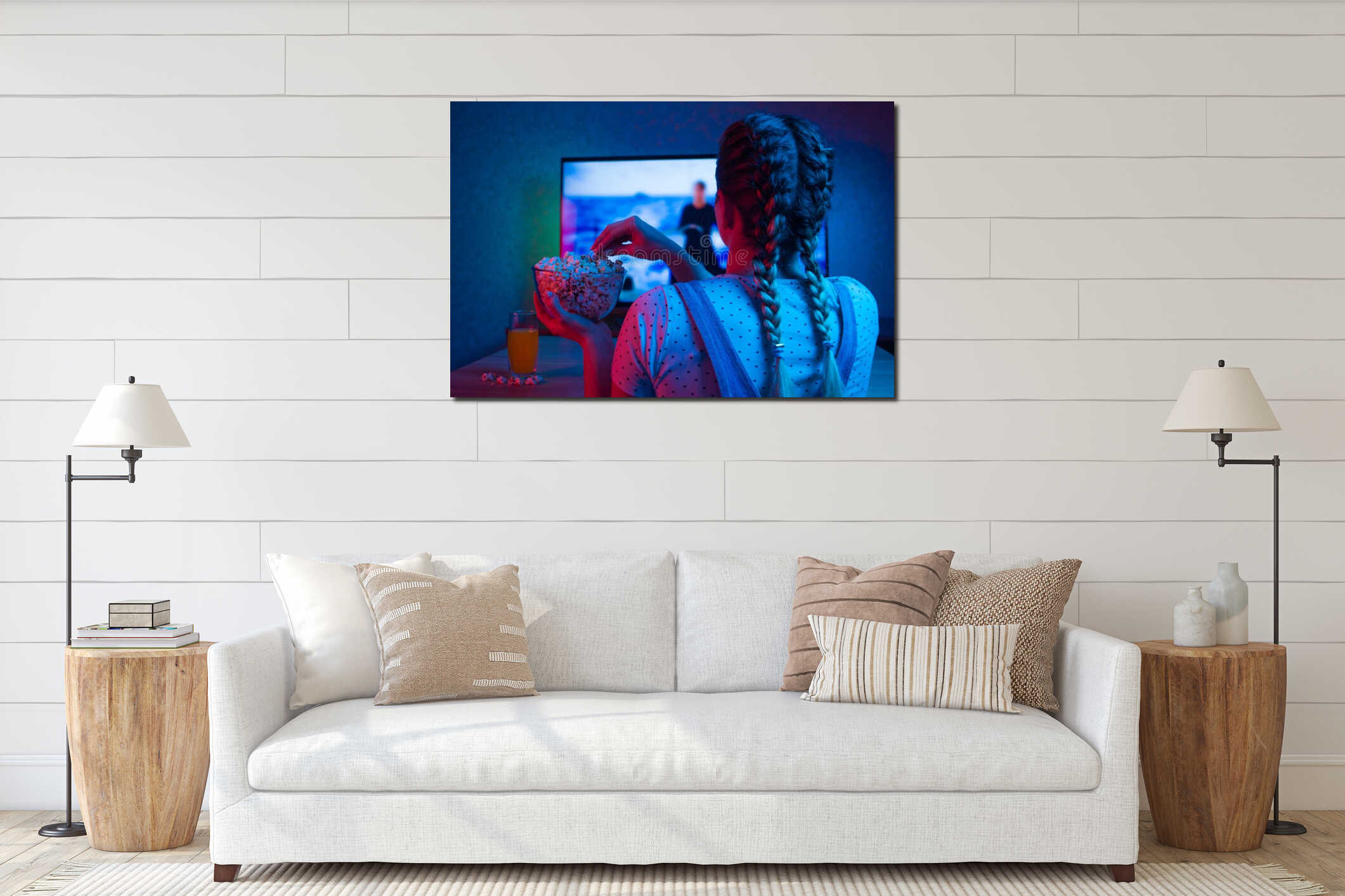 Canvas hanging interior mockup