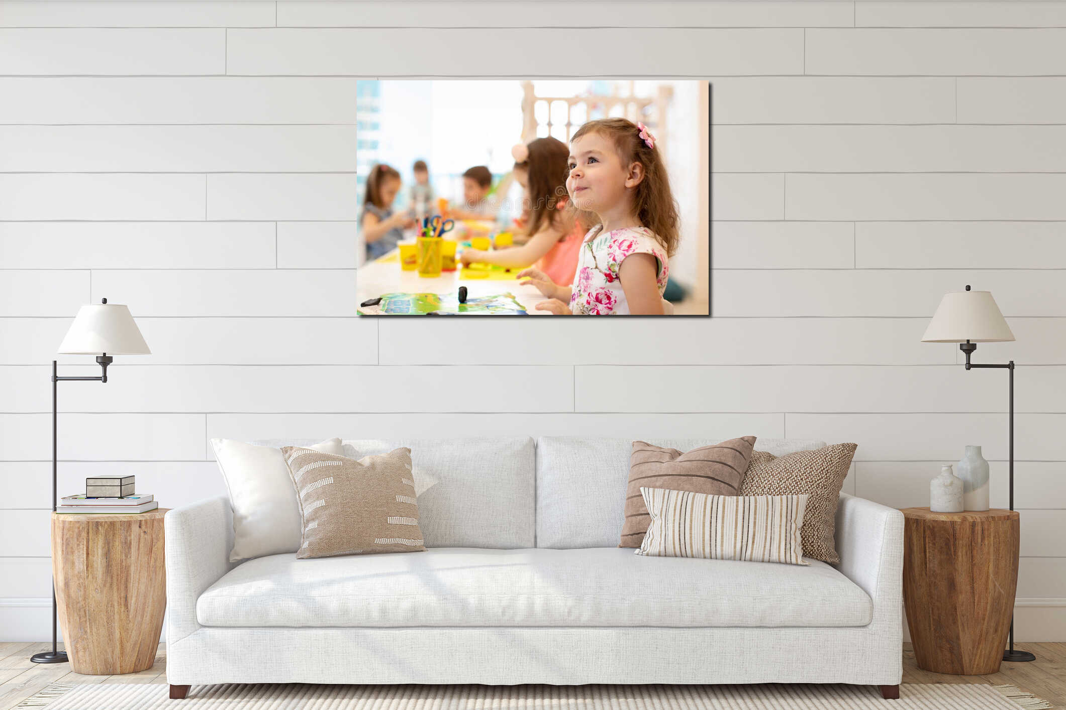 Canvas hanging interior mockup