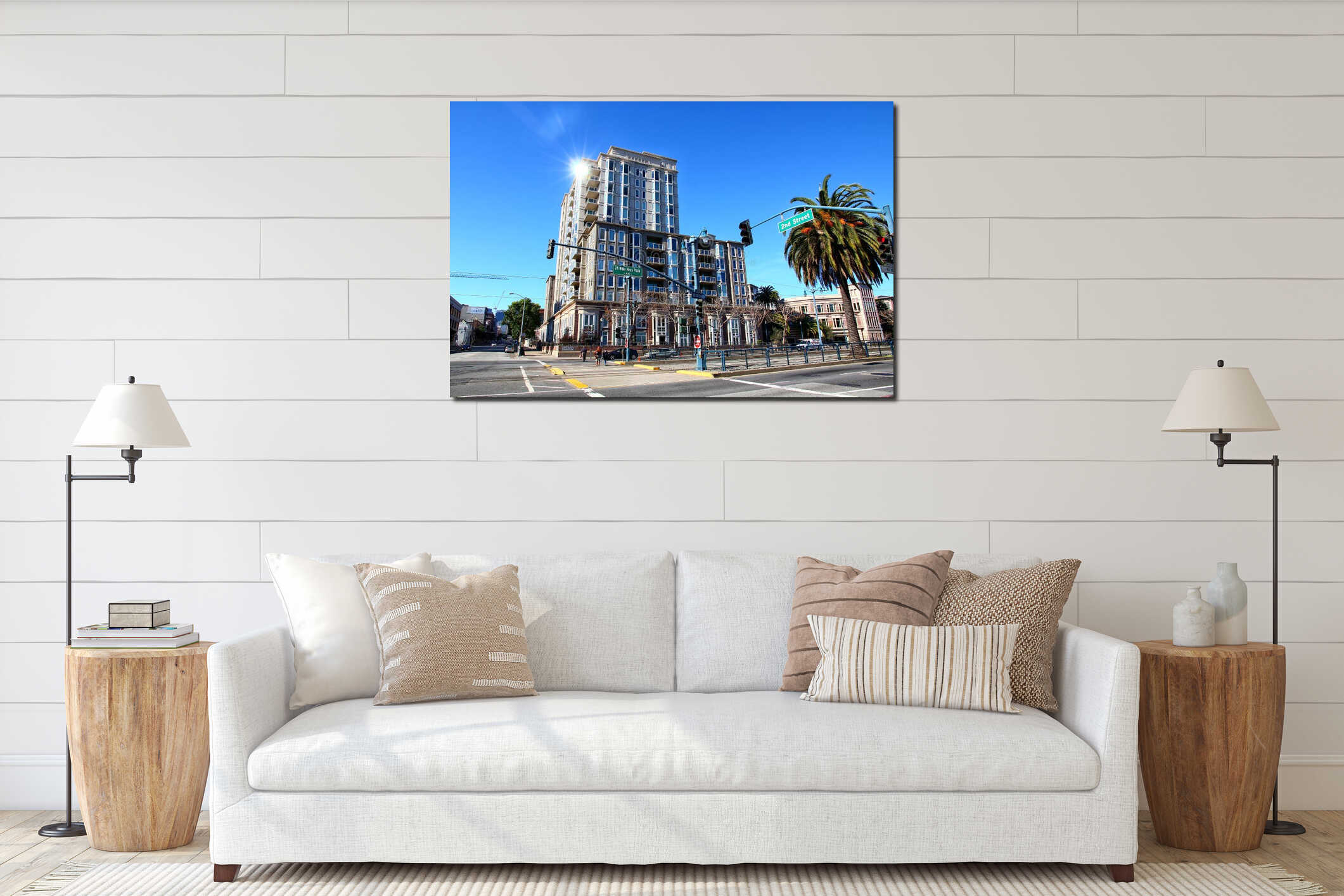 Canvas hanging interior mockup