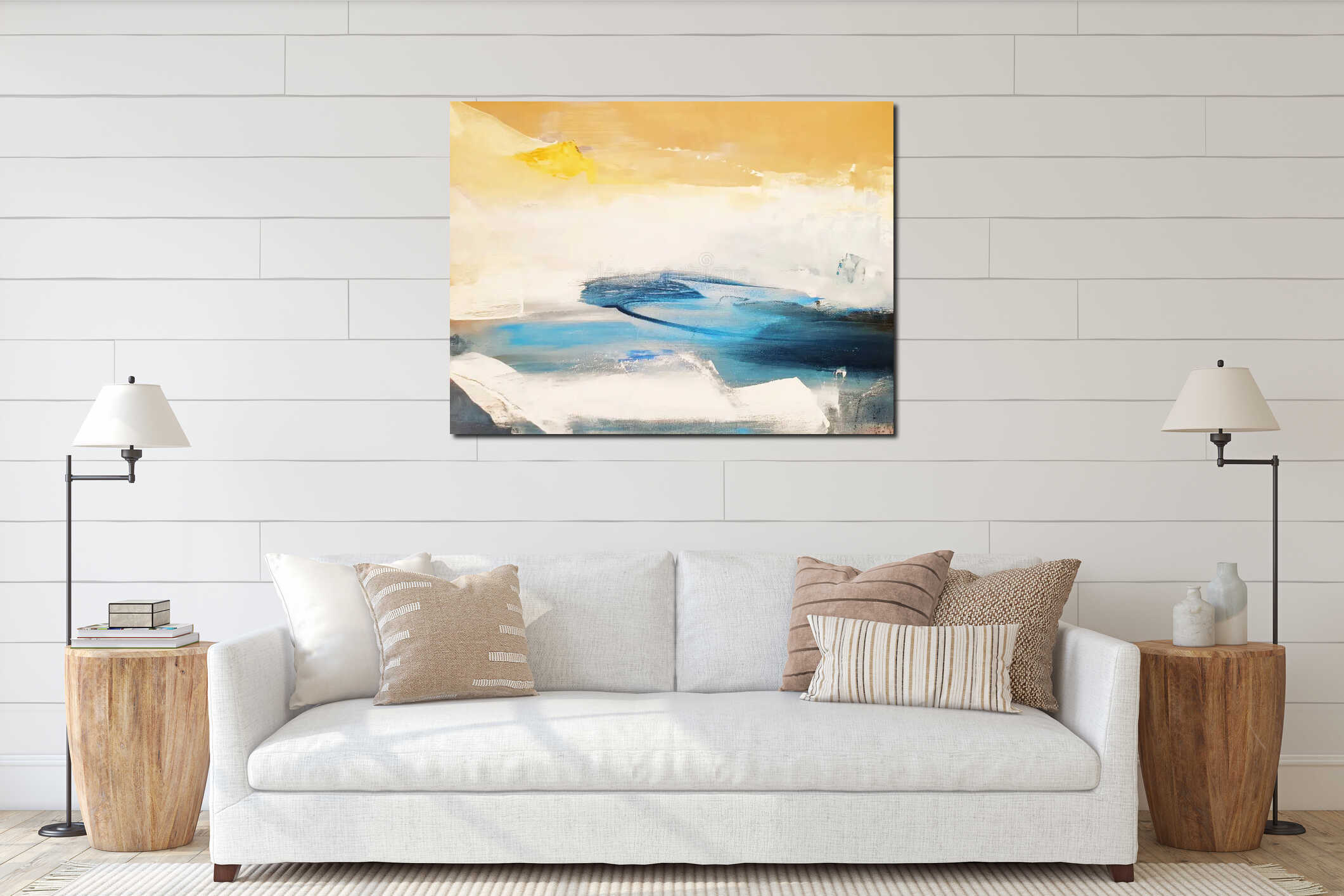 Canvas hanging interior mockup