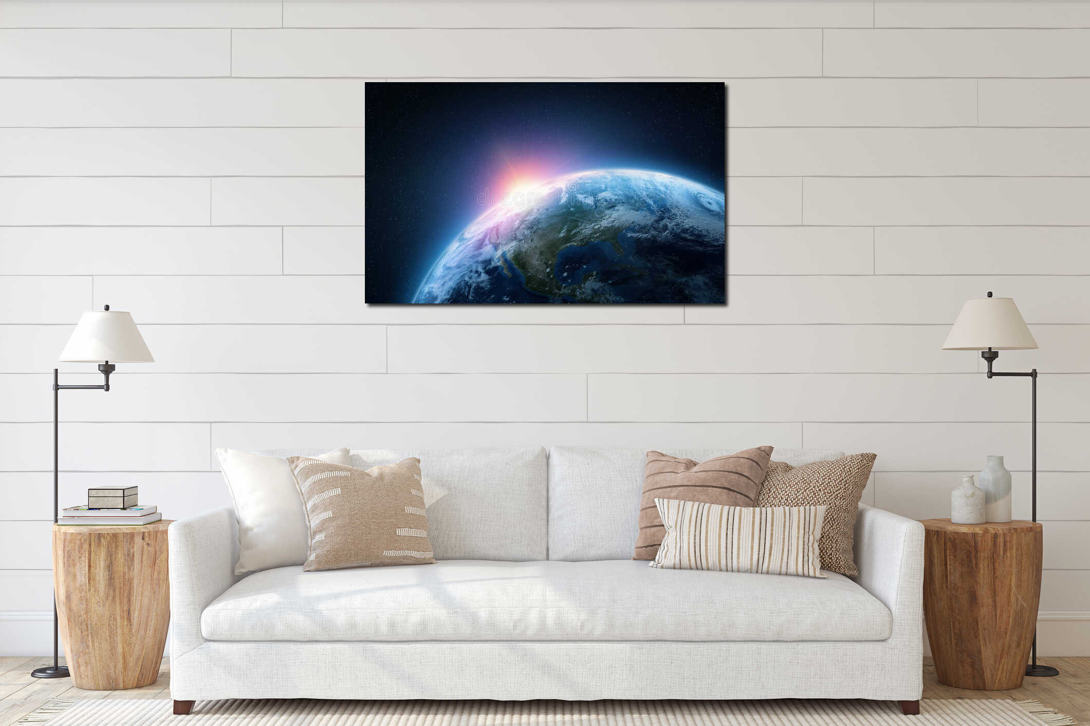 Canvas hanging interior mockup