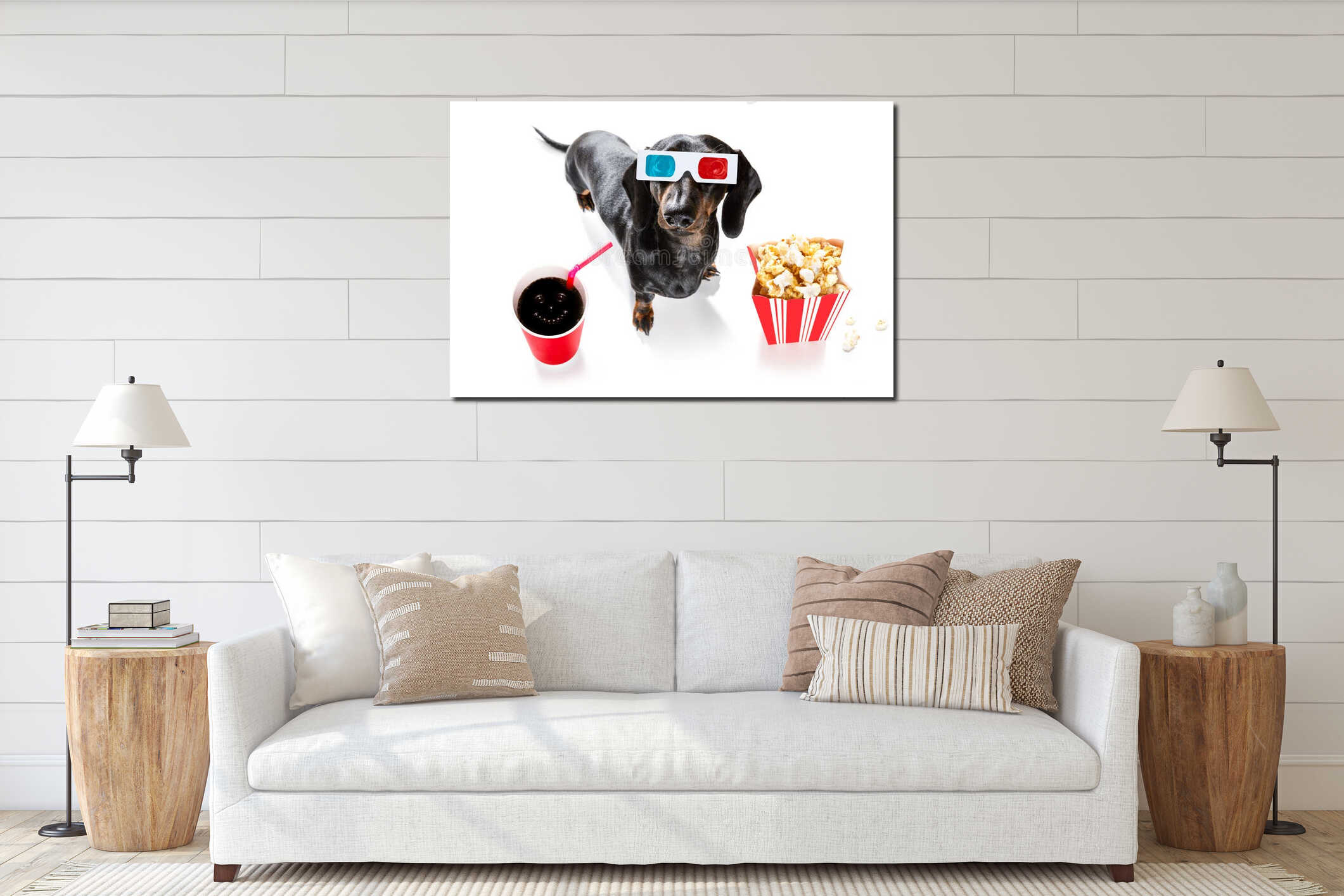 Canvas hanging interior mockup