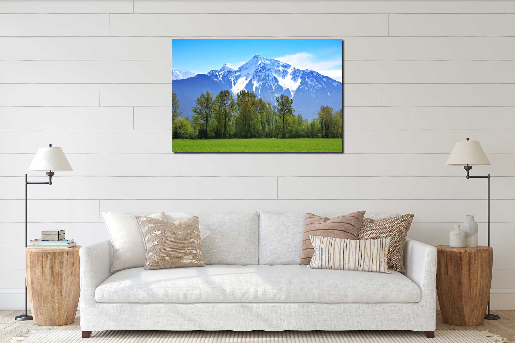 Canvas hanging interior mockup