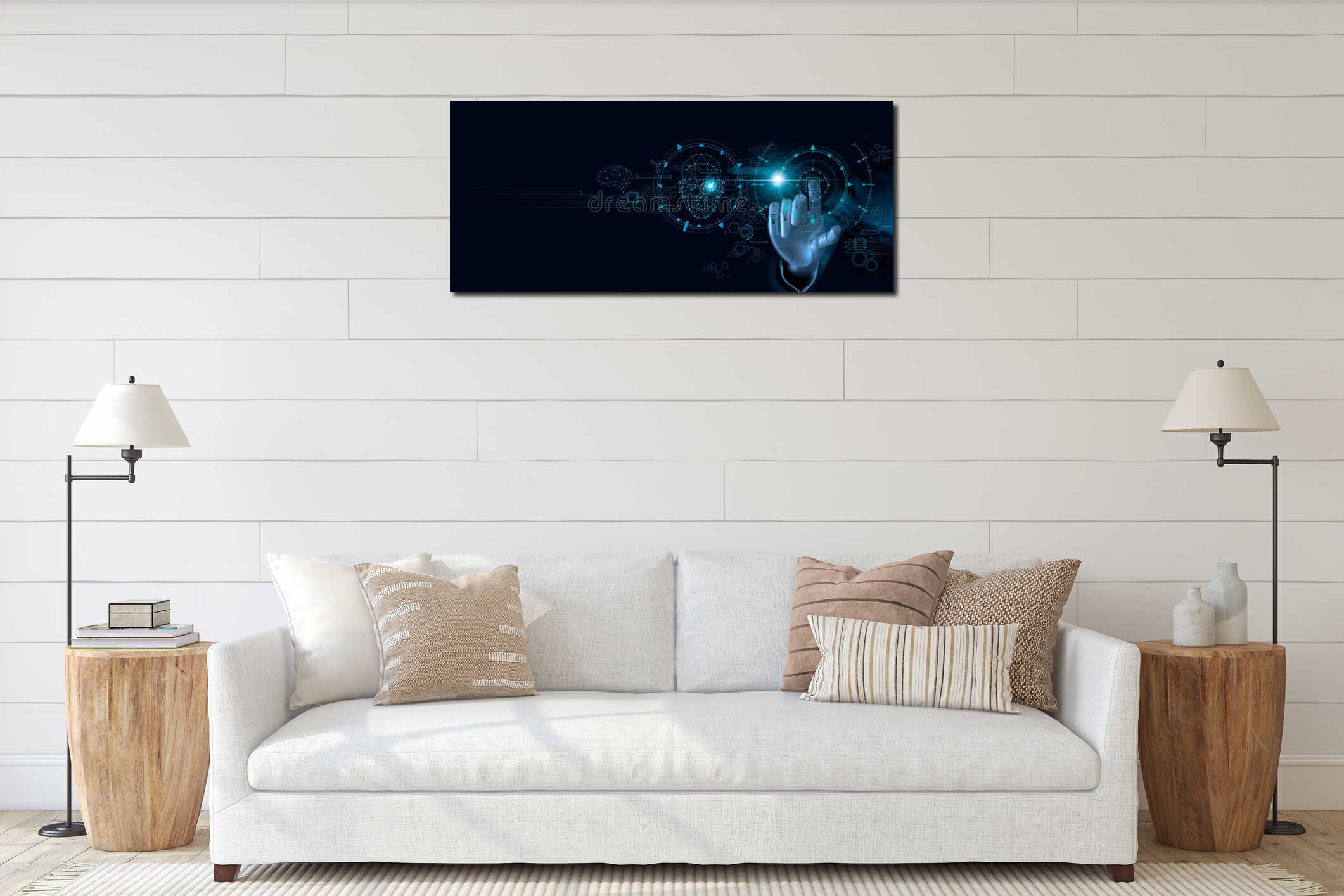 Canvas hanging interior mockup