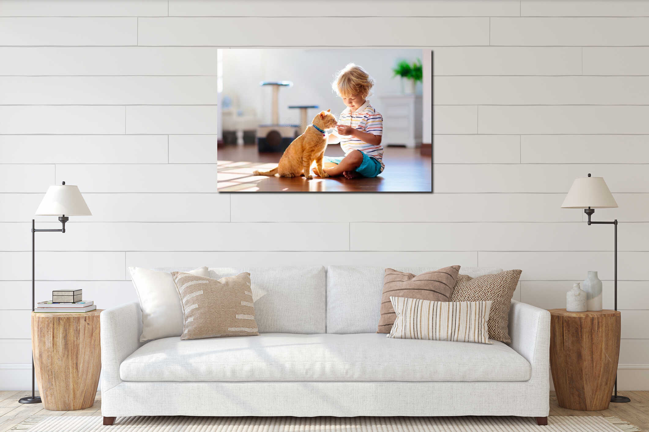 Canvas hanging interior mockup