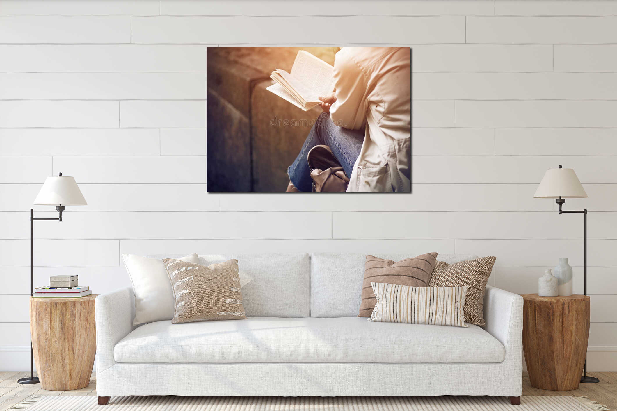 Canvas hanging interior mockup