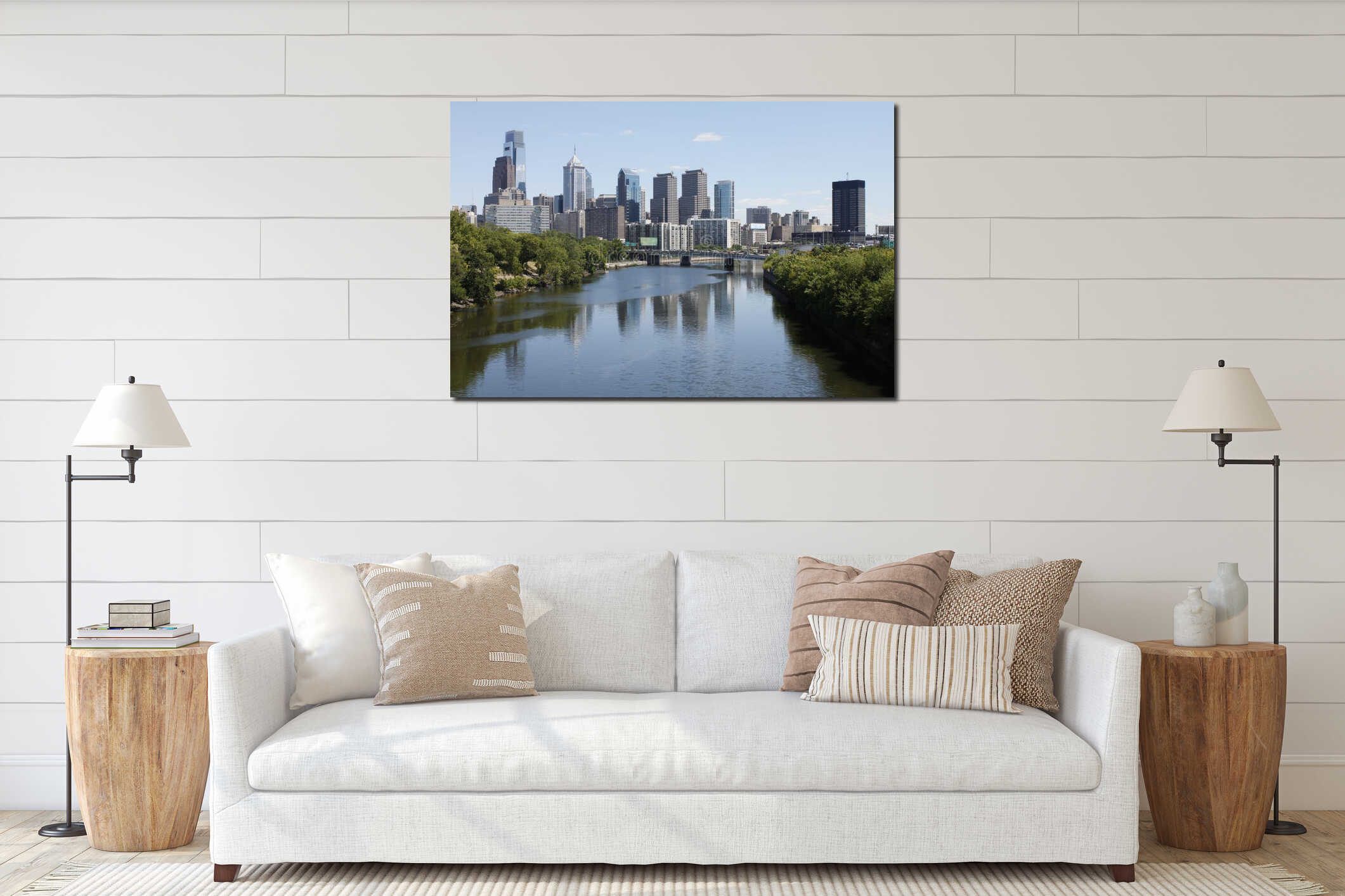 Canvas hanging interior mockup