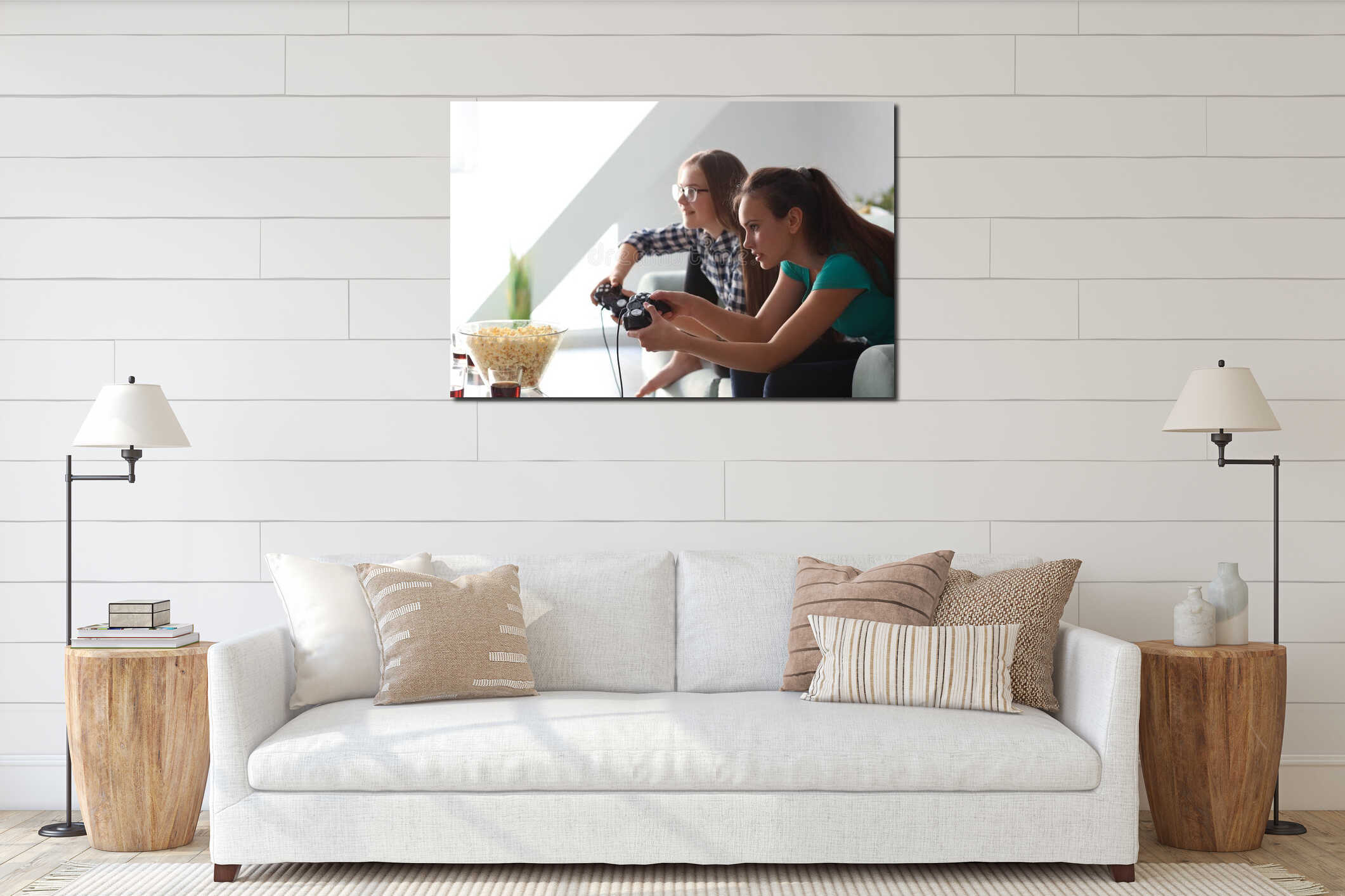Canvas hanging interior mockup