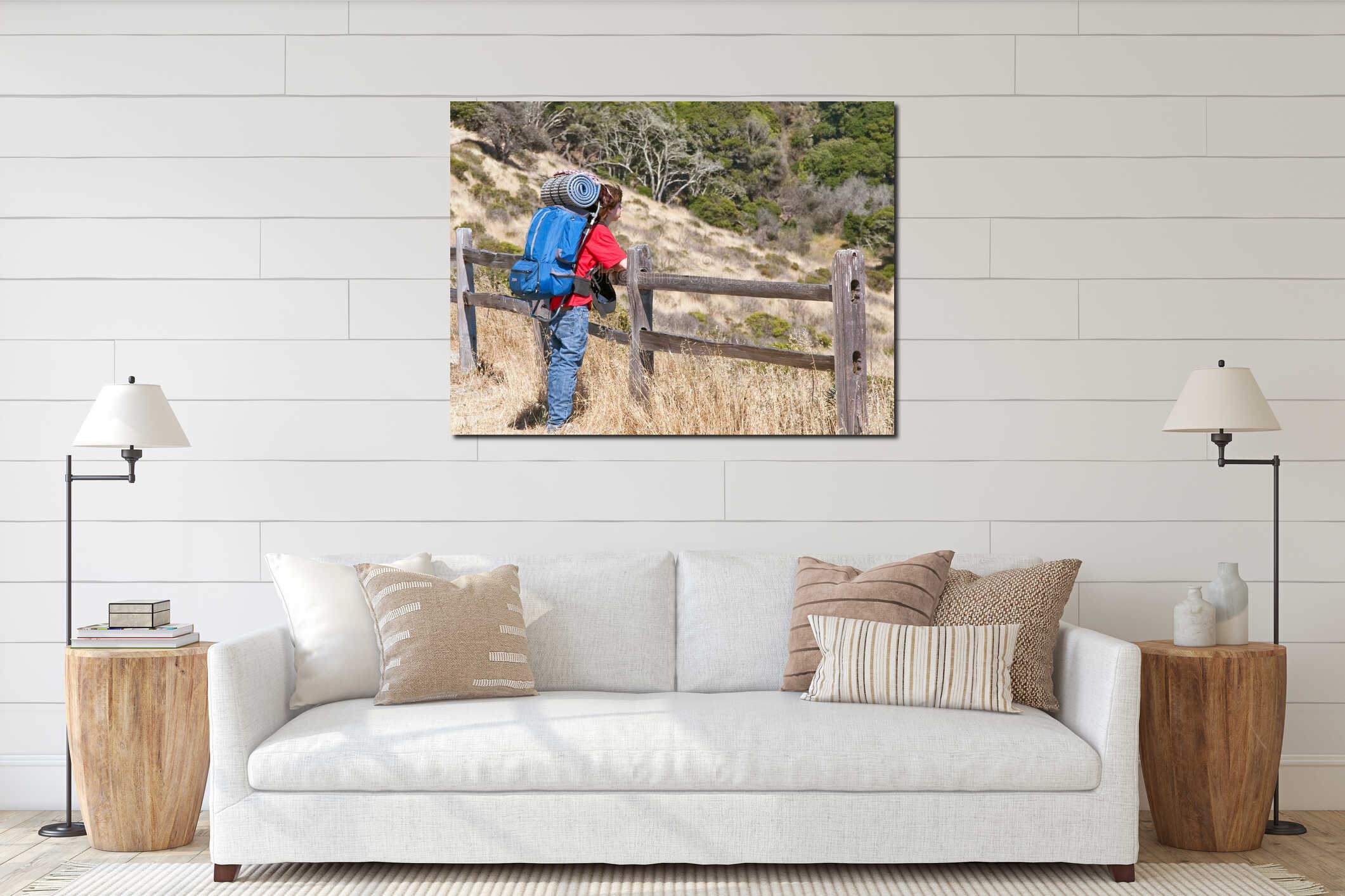 Canvas hanging interior mockup