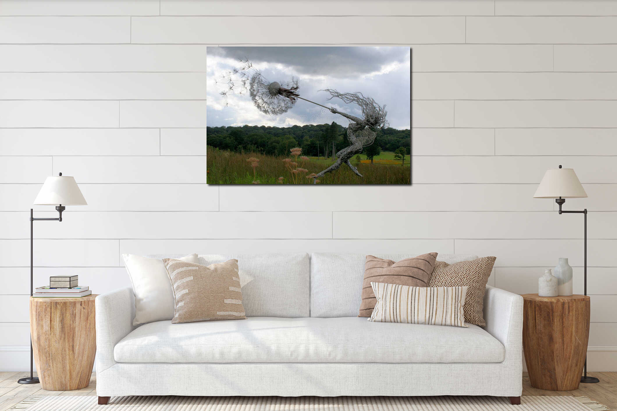Canvas hanging interior mockup