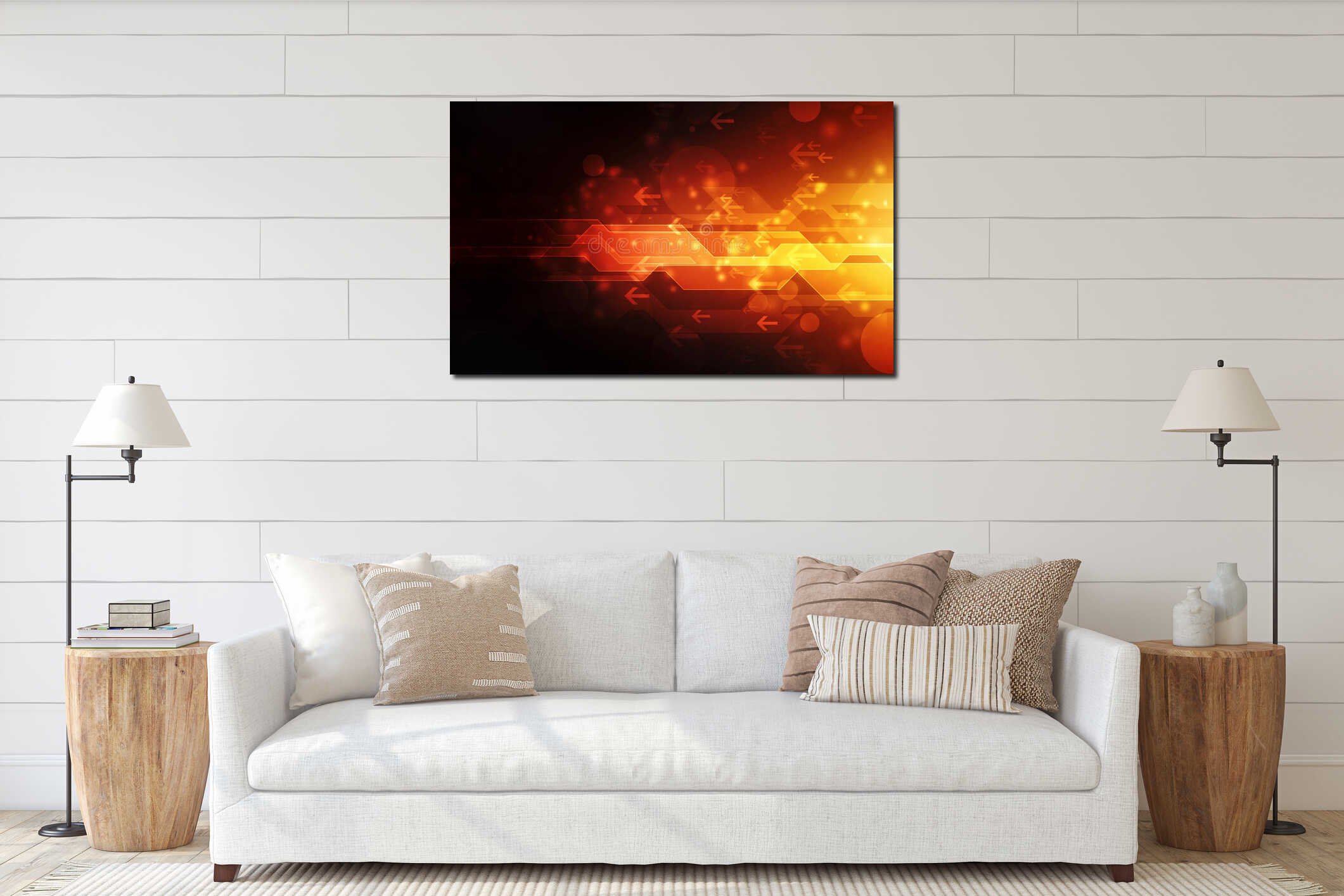 Canvas hanging interior mockup