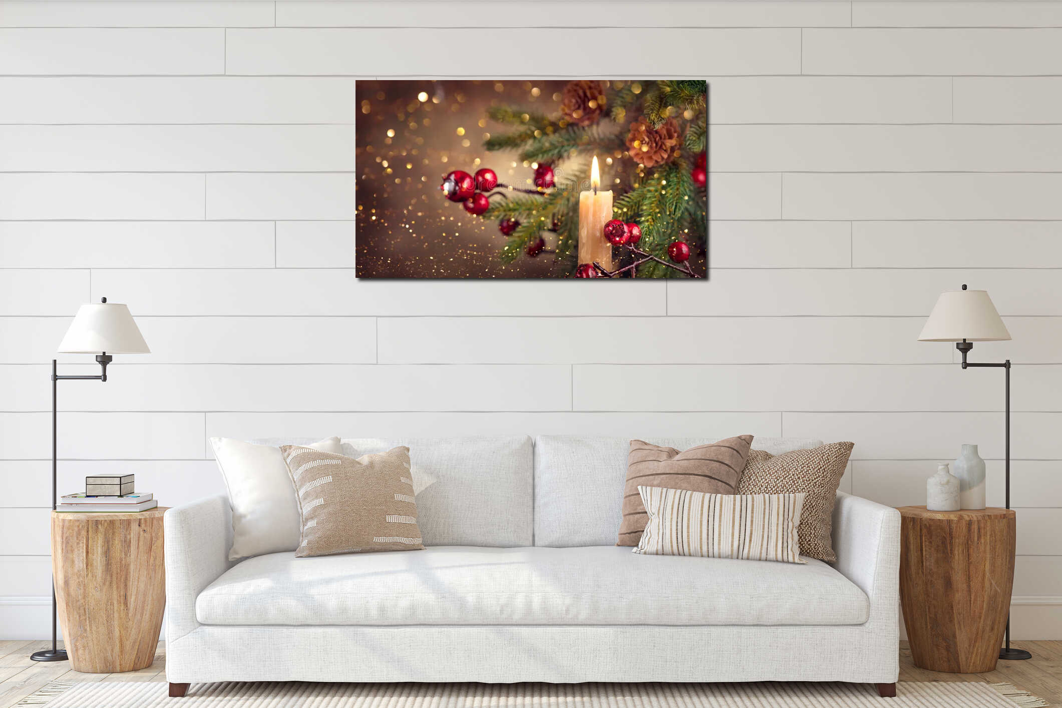 Canvas hanging interior mockup